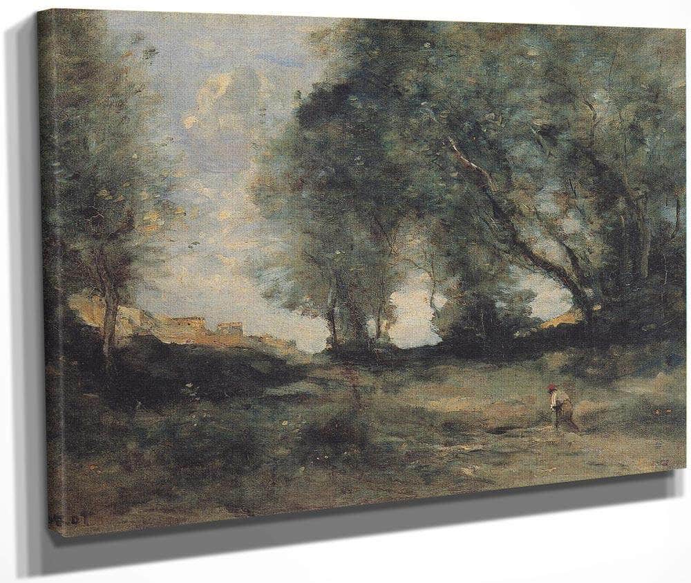 Landscape 1860 Realism Oil On Canvas 3850X5600Mm Kunsthalle Bremen By Jean Baptiste Camille Corot