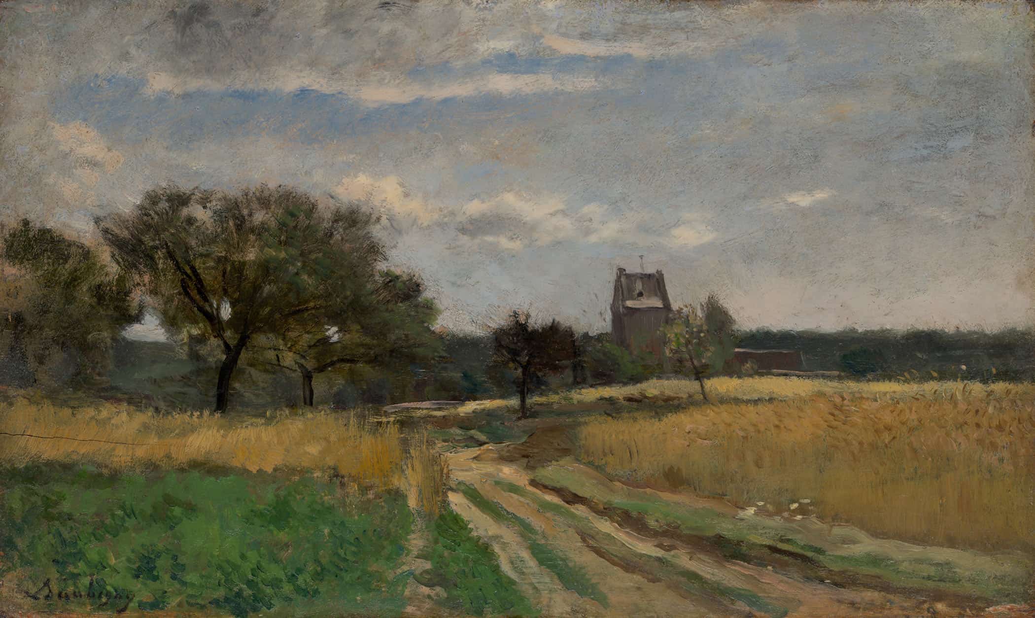 Landscape Along A Country Road by Charles Francois Daubigny - Image 2