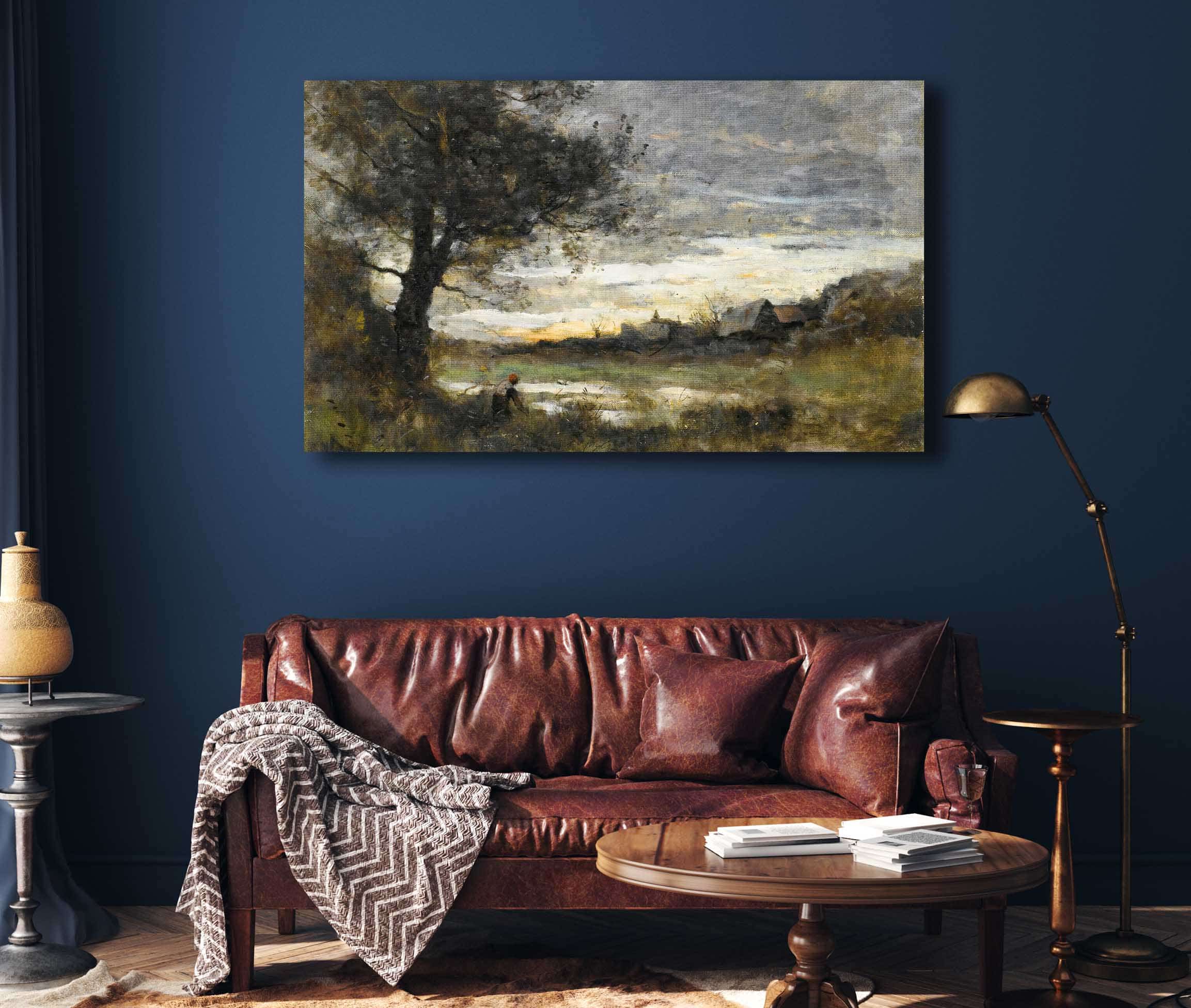 Landscape At Sunset by Jean Baptiste Camille Corot - Image 4