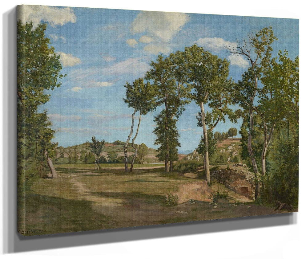 Landscape By The River Lez By Frederic Bazille