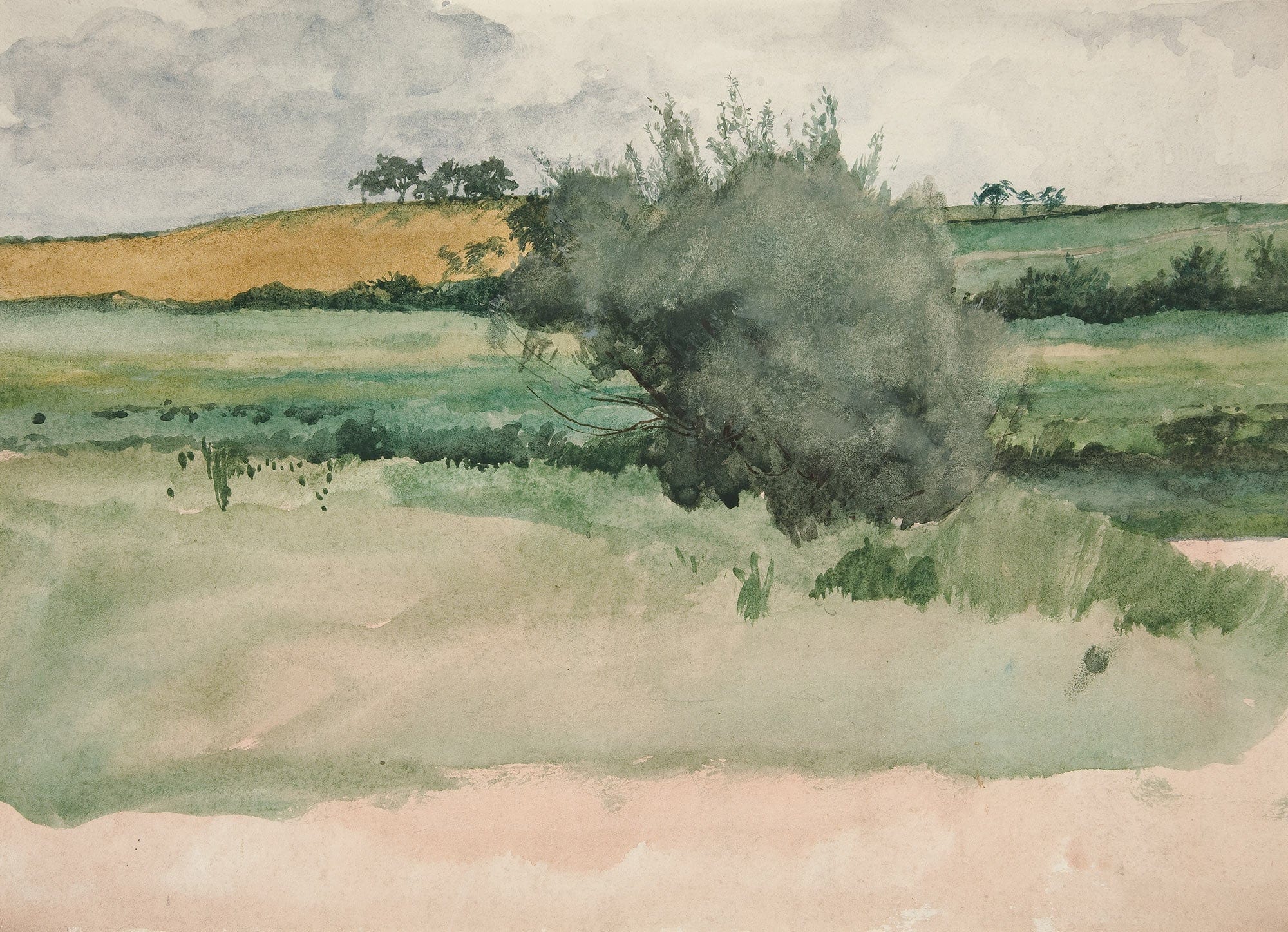 Landscape Fields by Edwin Austin Abbey - Image 2