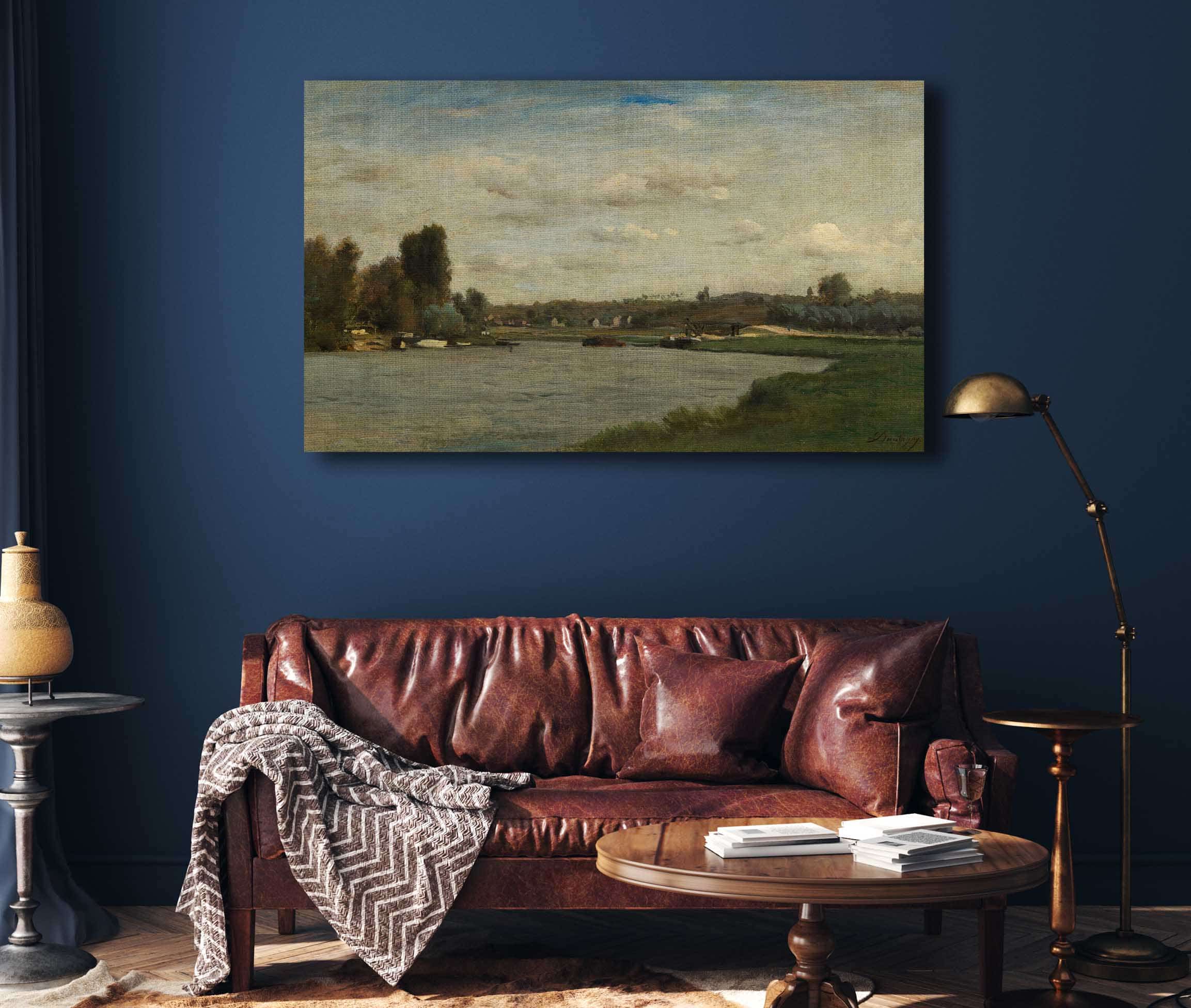 Landscape On A River by Charles Francois Daubigny - Image 4