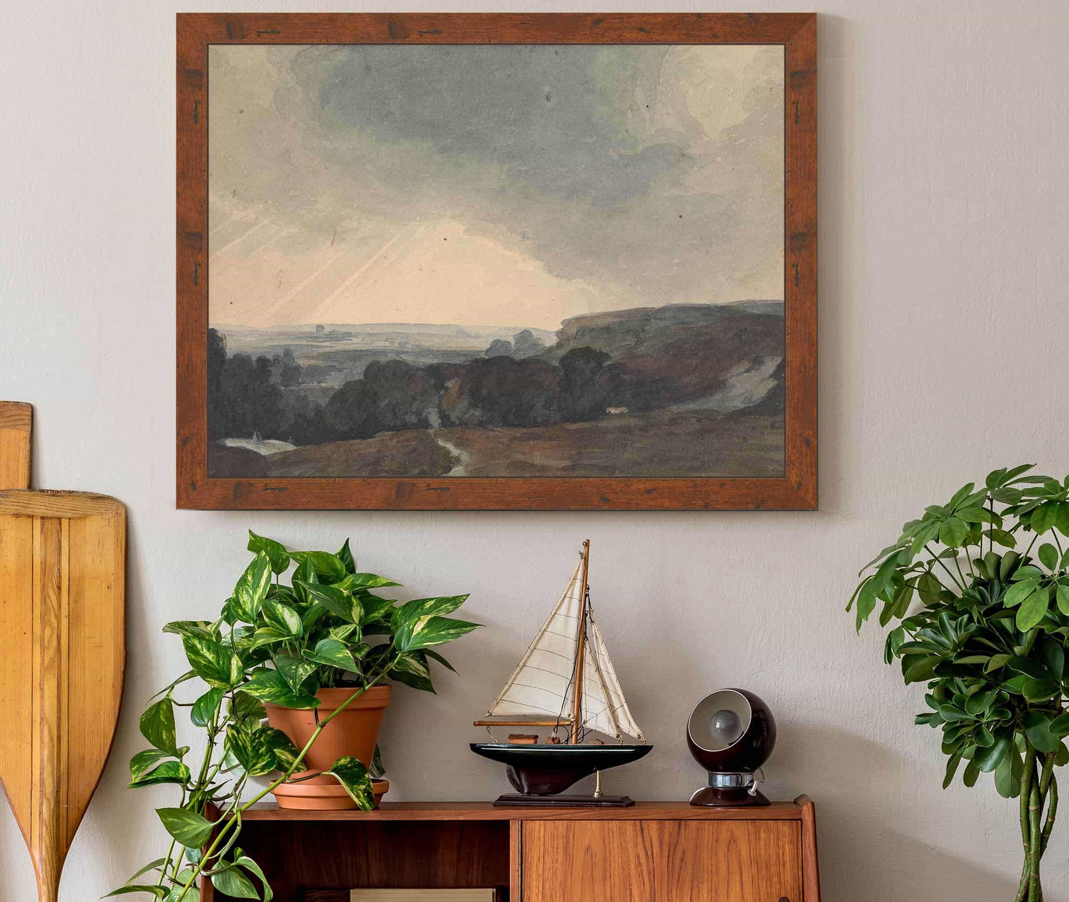 Landscape Scene From Hilltop Looking Into Sunlit Valley by Thomas Sully - Image 3