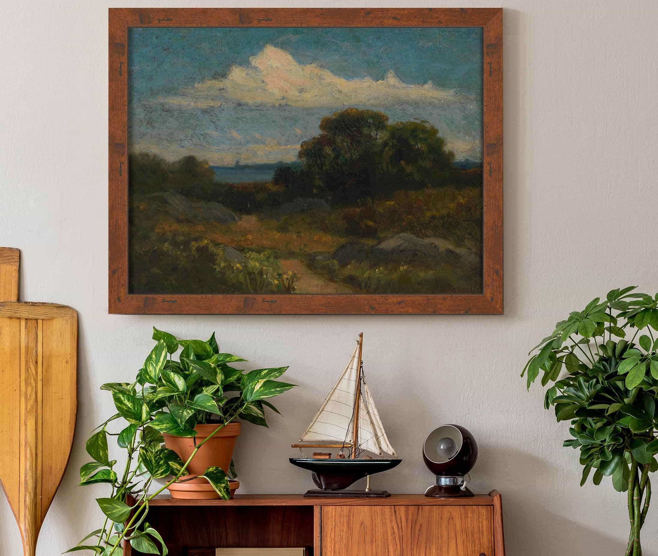 Landscape Trees And Rocks By Lake by Edward Mitchell Bannister - Image 3