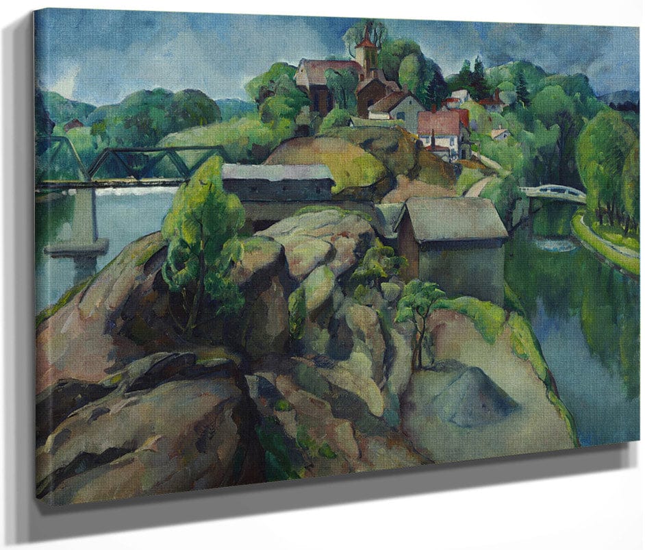 Landscape Two Rivers By Leon Kroll