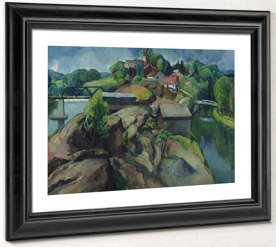 Landscape Two Rivers By Leon Kroll - Image 4