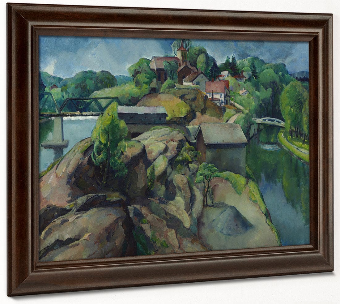 Landscape Two Rivers By Leon Kroll - Image 6