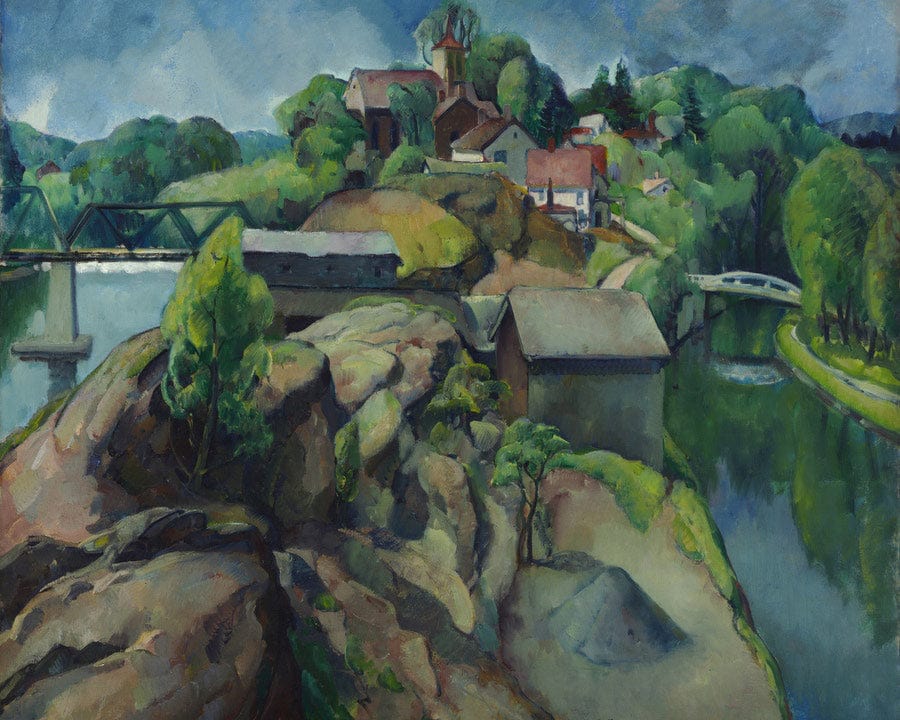 Landscape Two Rivers By Leon Kroll - Image 7