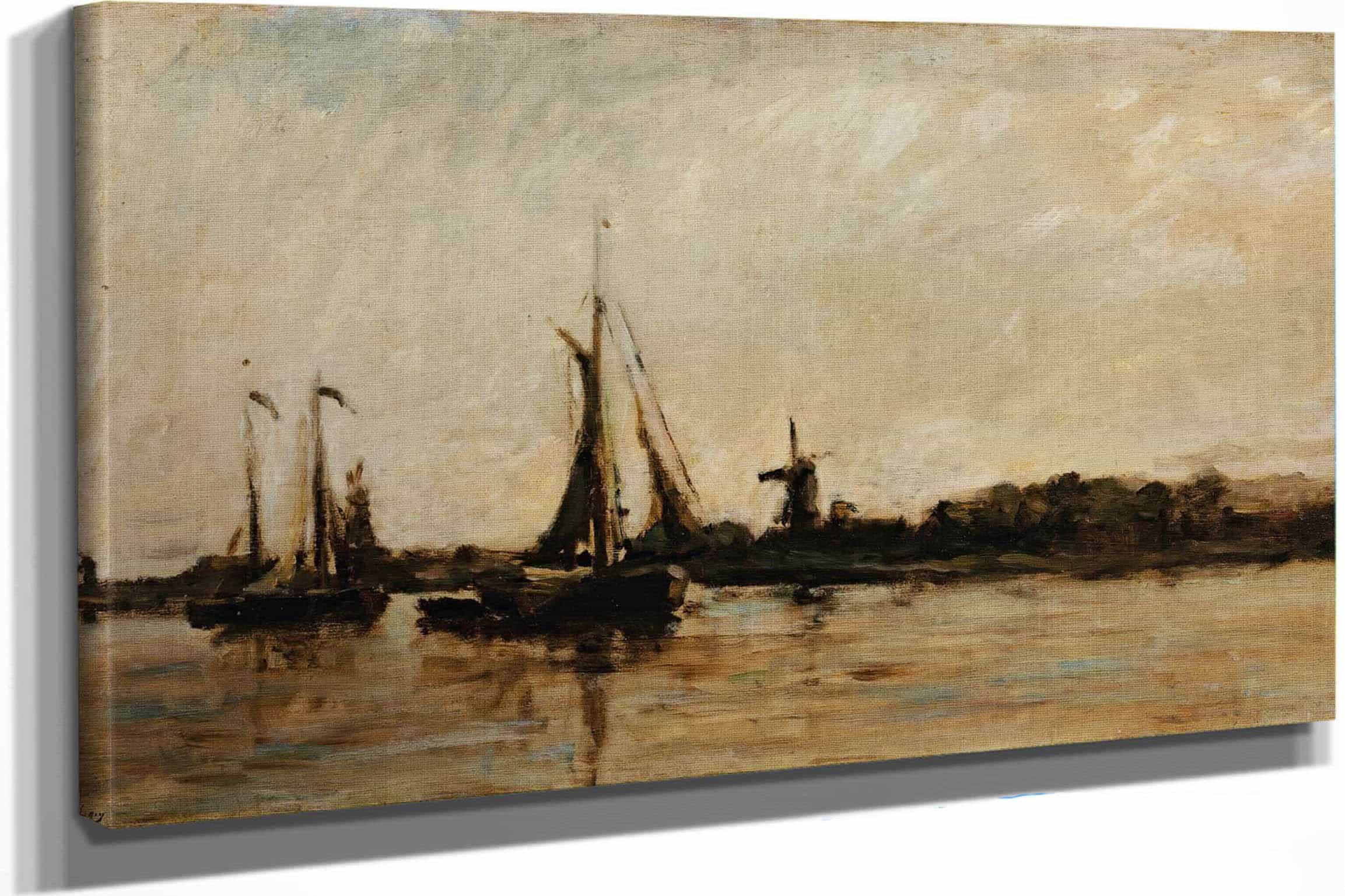 Landscape With A Canal In Holland by Charles Francois Daubigny