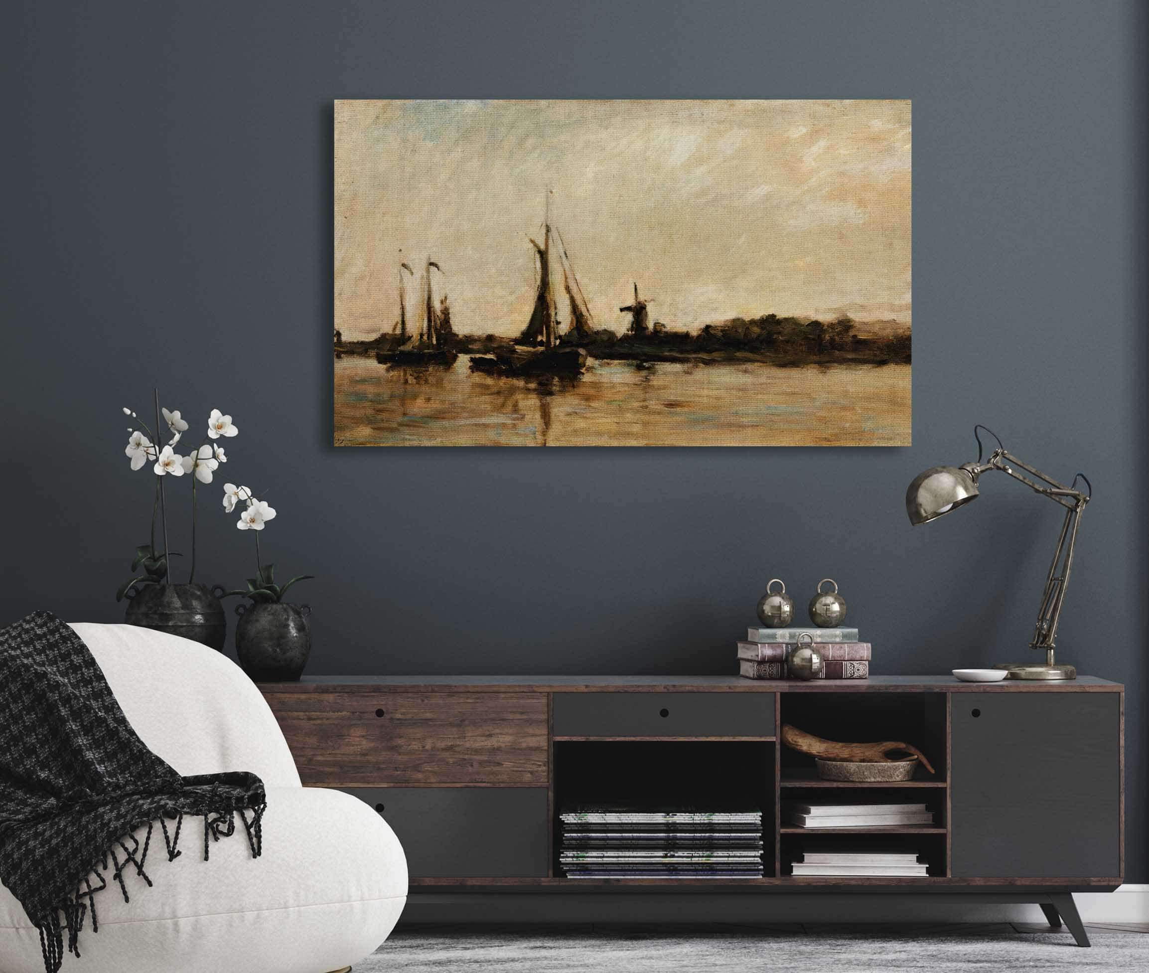 Landscape With A Canal In Holland by Charles Francois Daubigny - Image 5