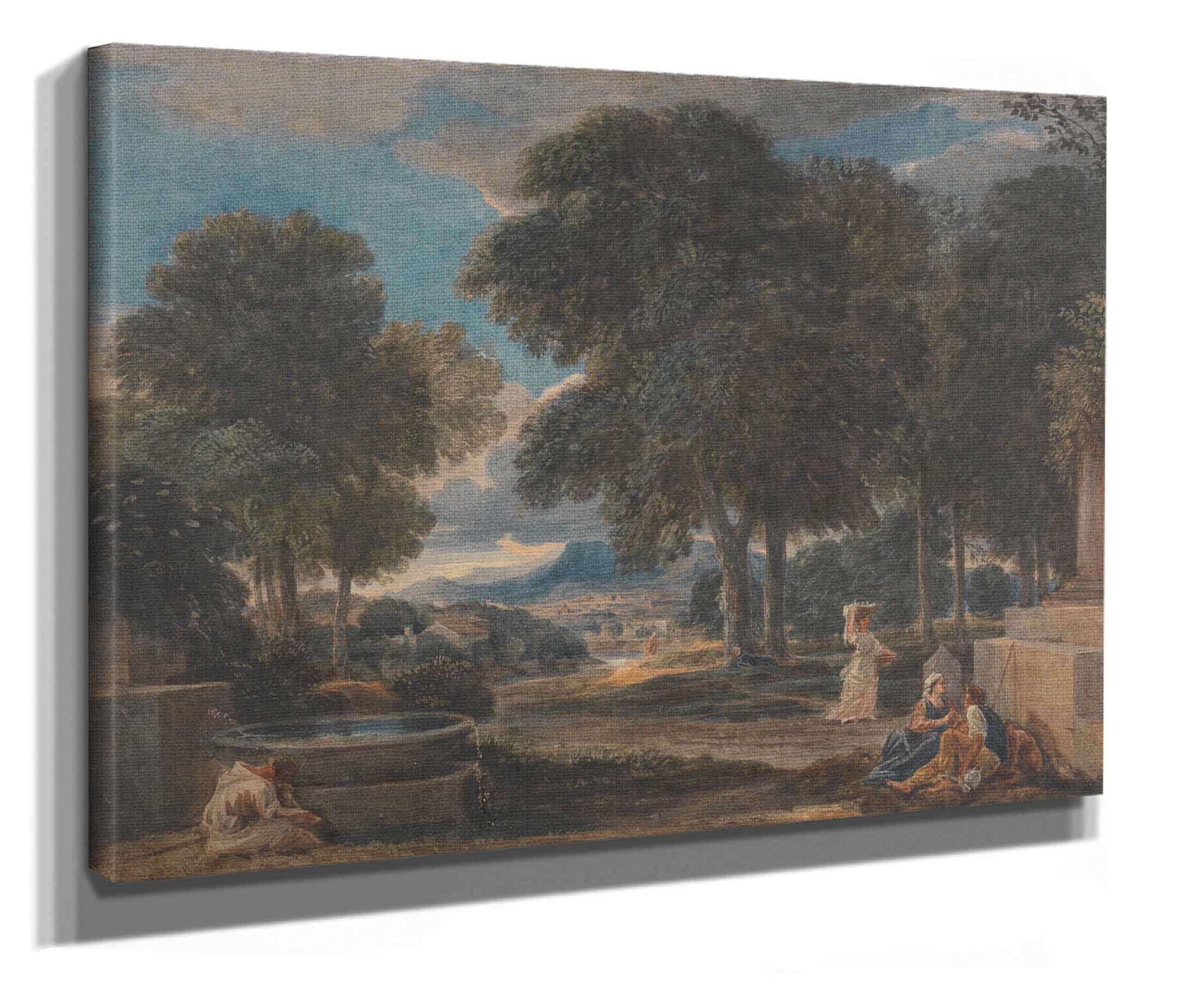 Landscape With A Man Washing His Feet At A Fountain After Poussin by David Cox - Image 2