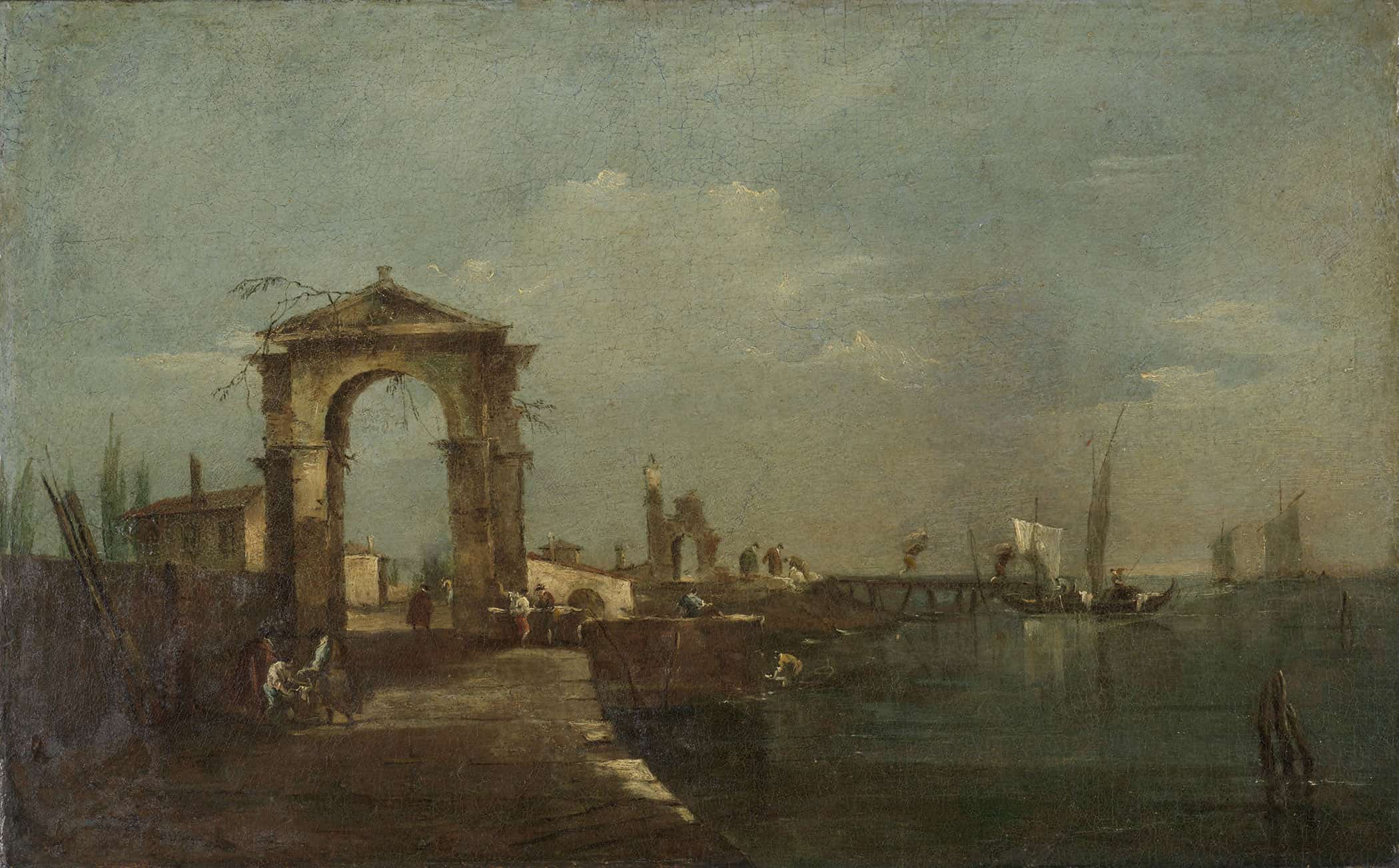 Landscape With A Quay And Ships On A Lake by Francesco Guardi - Image 2