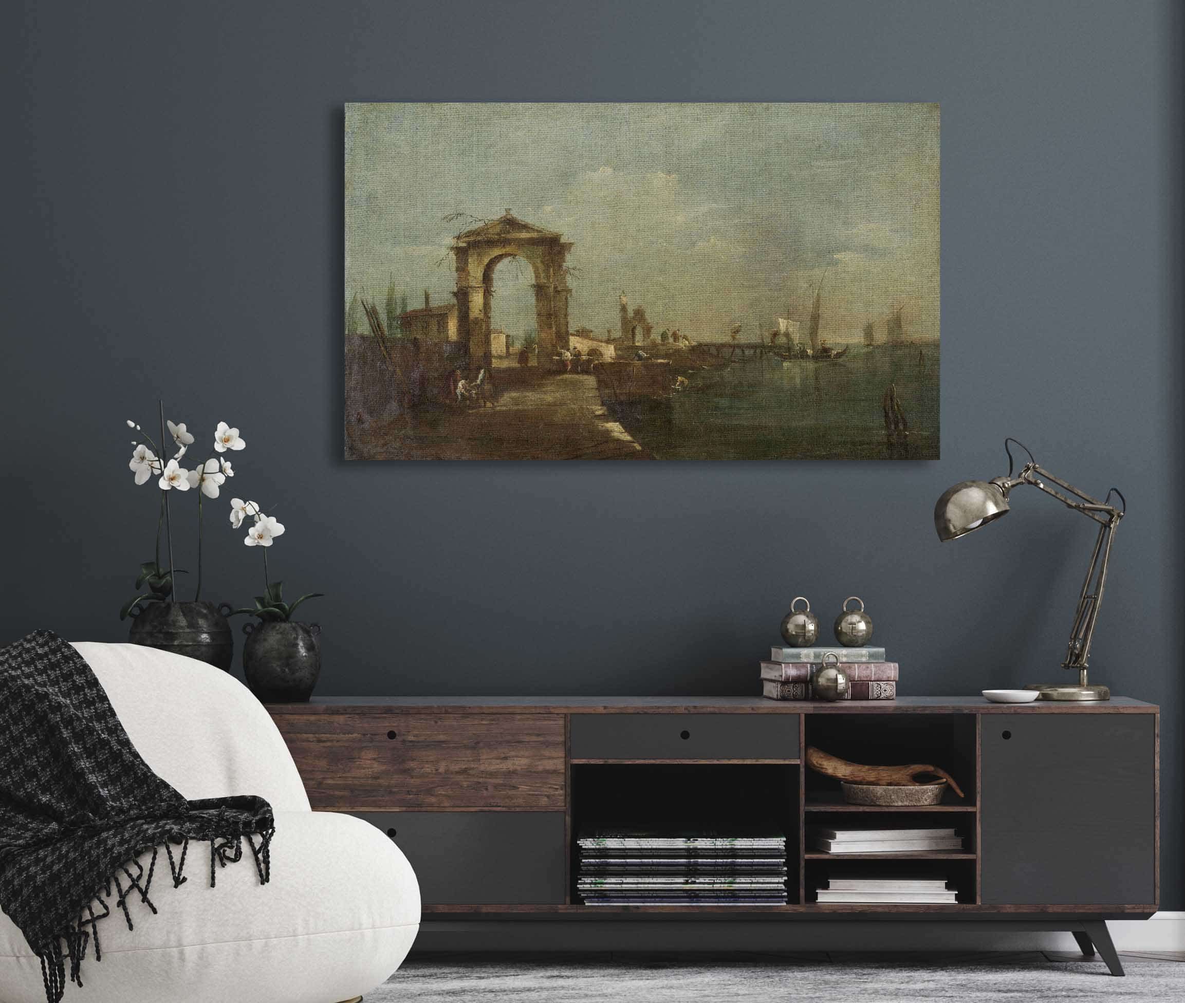 Landscape With A Quay And Ships On A Lake by Francesco Guardi - Image 5