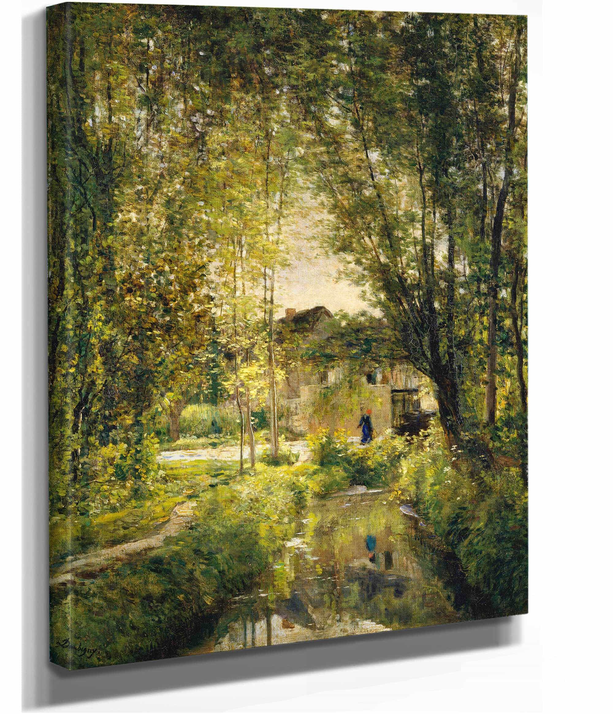 Landscape With A Sunlit Stream by Charles Francois Daubigny - Image 2