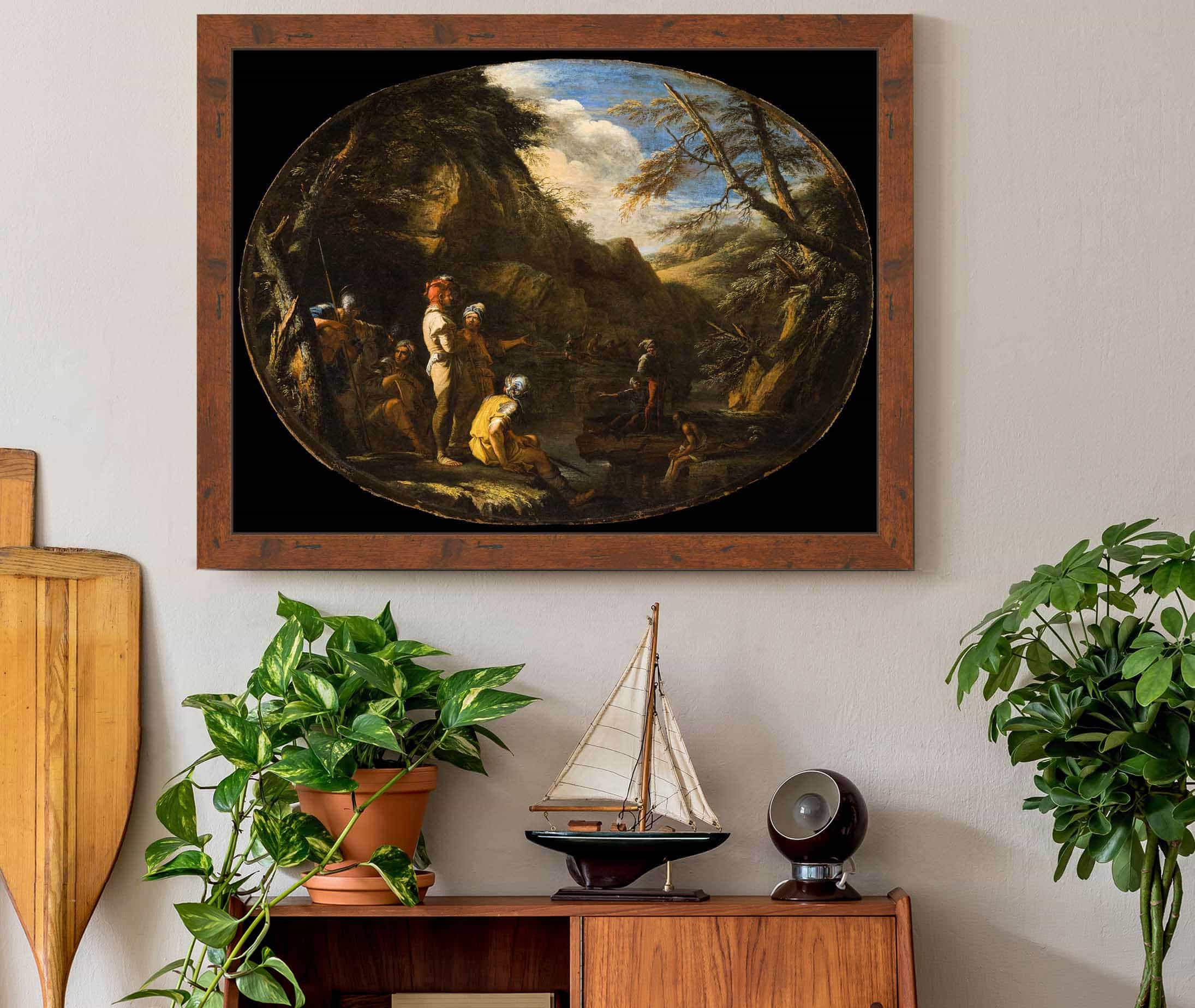 Landscape With Armed Men by Salvator Rosa - Image 6