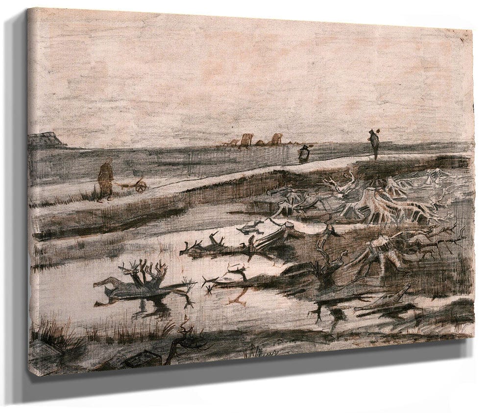 Landscape With Bog Trunks (Travaux Aux Champs) By Vincent Van Gogh