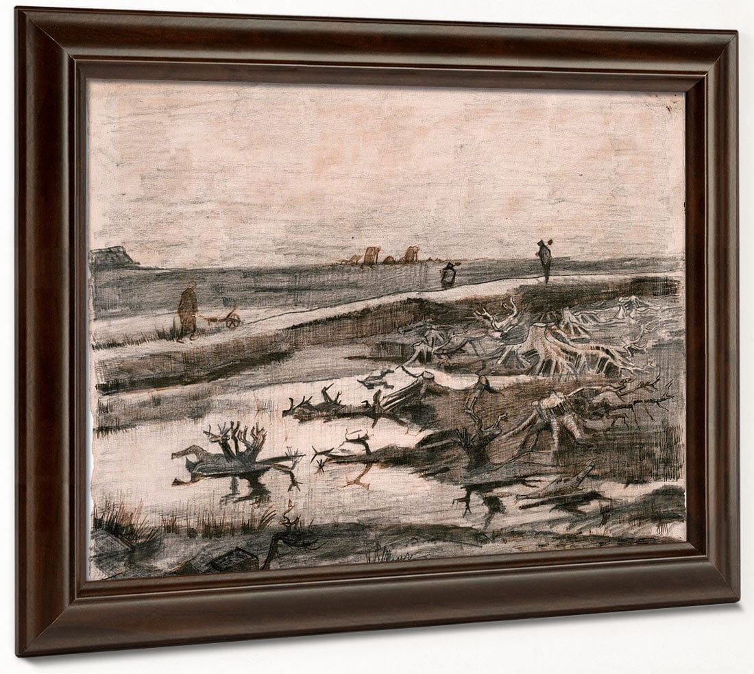 Landscape With Bog Trunks (Travaux Aux Champs) By Vincent Van Gogh - Image 4