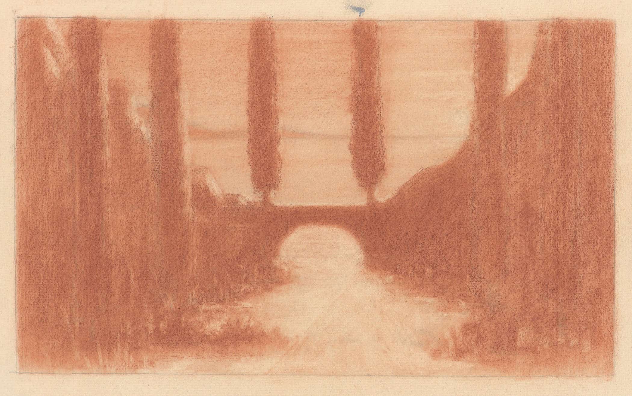 Landscape With Bridge And Cypress Trees by Herbert Crowley - Image 2