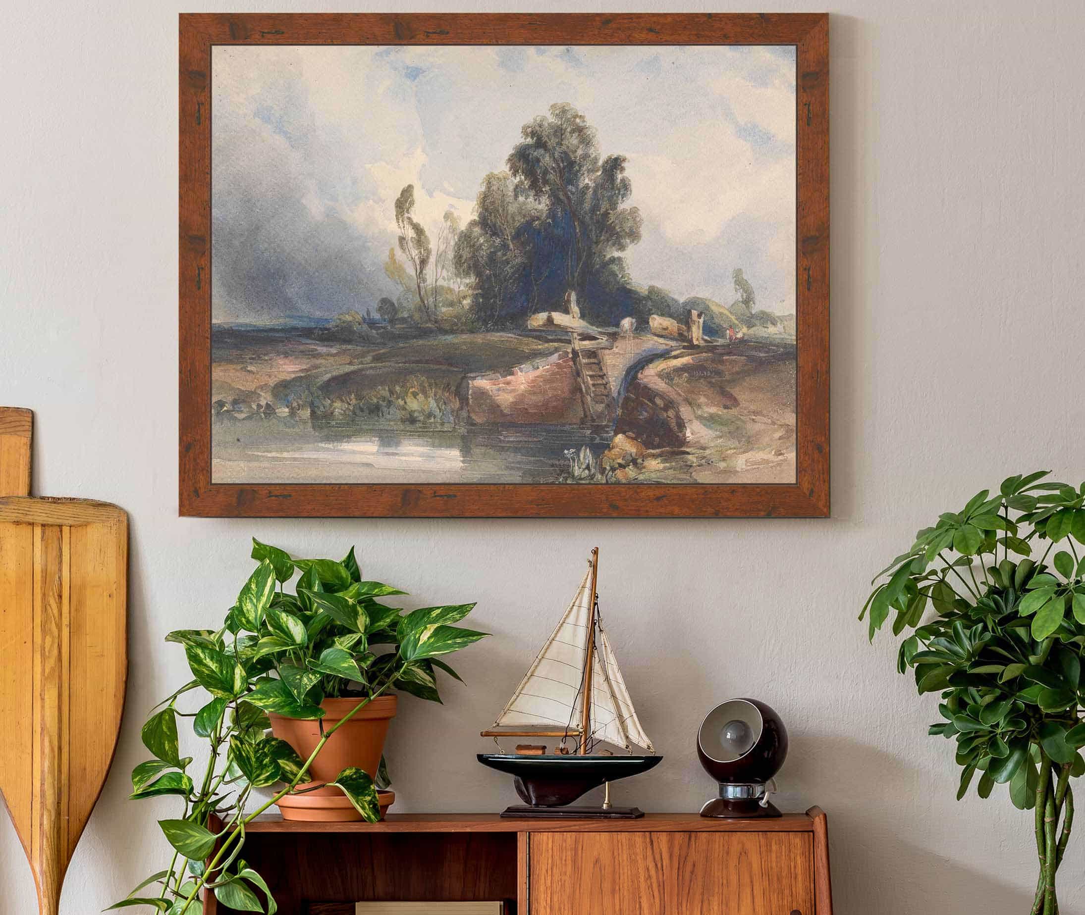 Landscape With Canal And Lock Figures At Lock by Thomas Sully - Image 3
