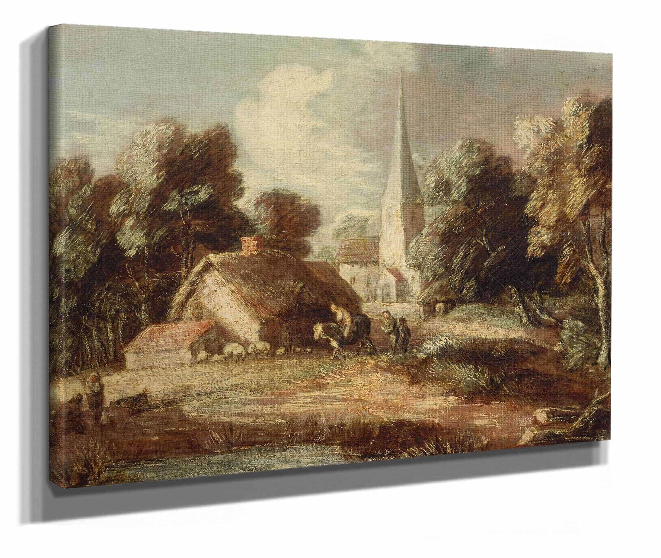 Landscape With Cottage And Church by Thomas Gainsborough - Image 2
