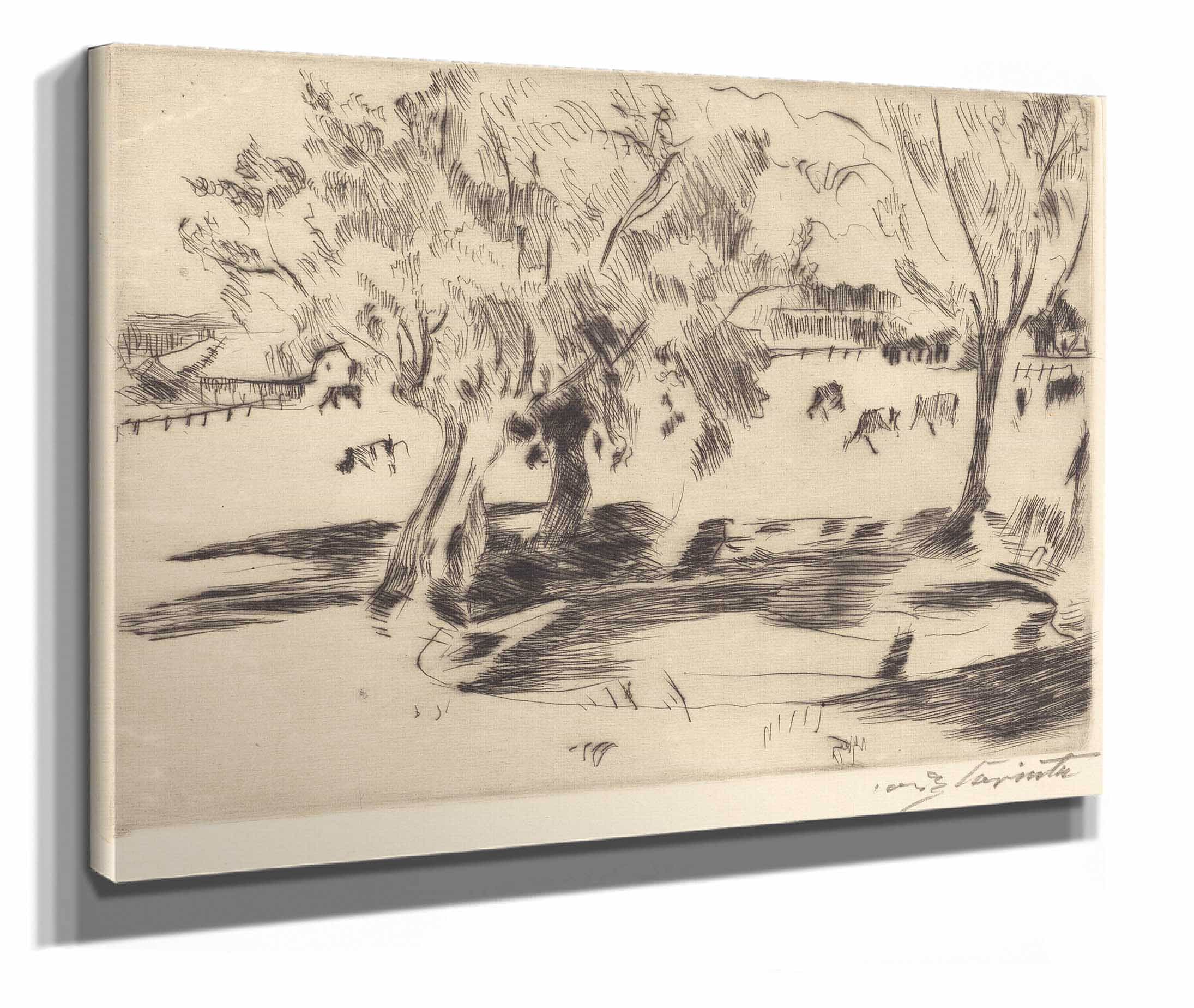 Landscape With Cows Landschaft Mit Kuhen by Lovis Corinth - Image 2