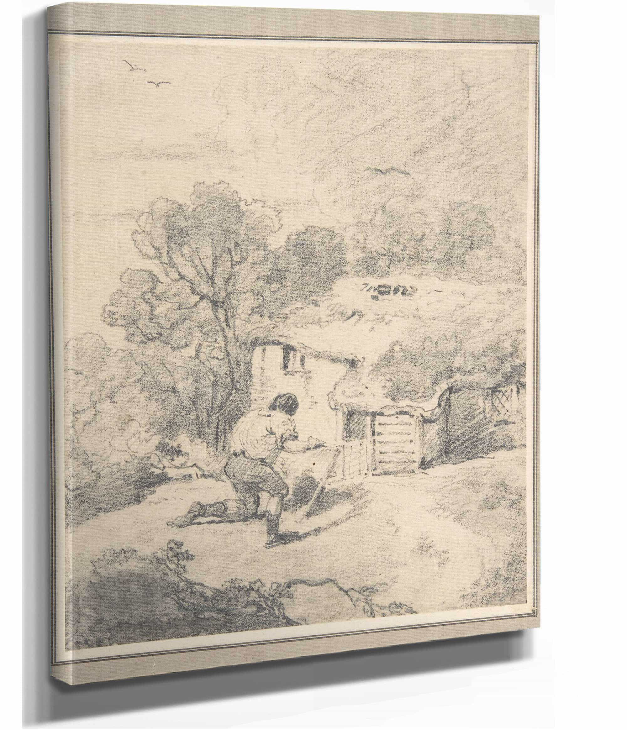 Landscape With Figure Late Th Early Th Century by George Morland - Image 2