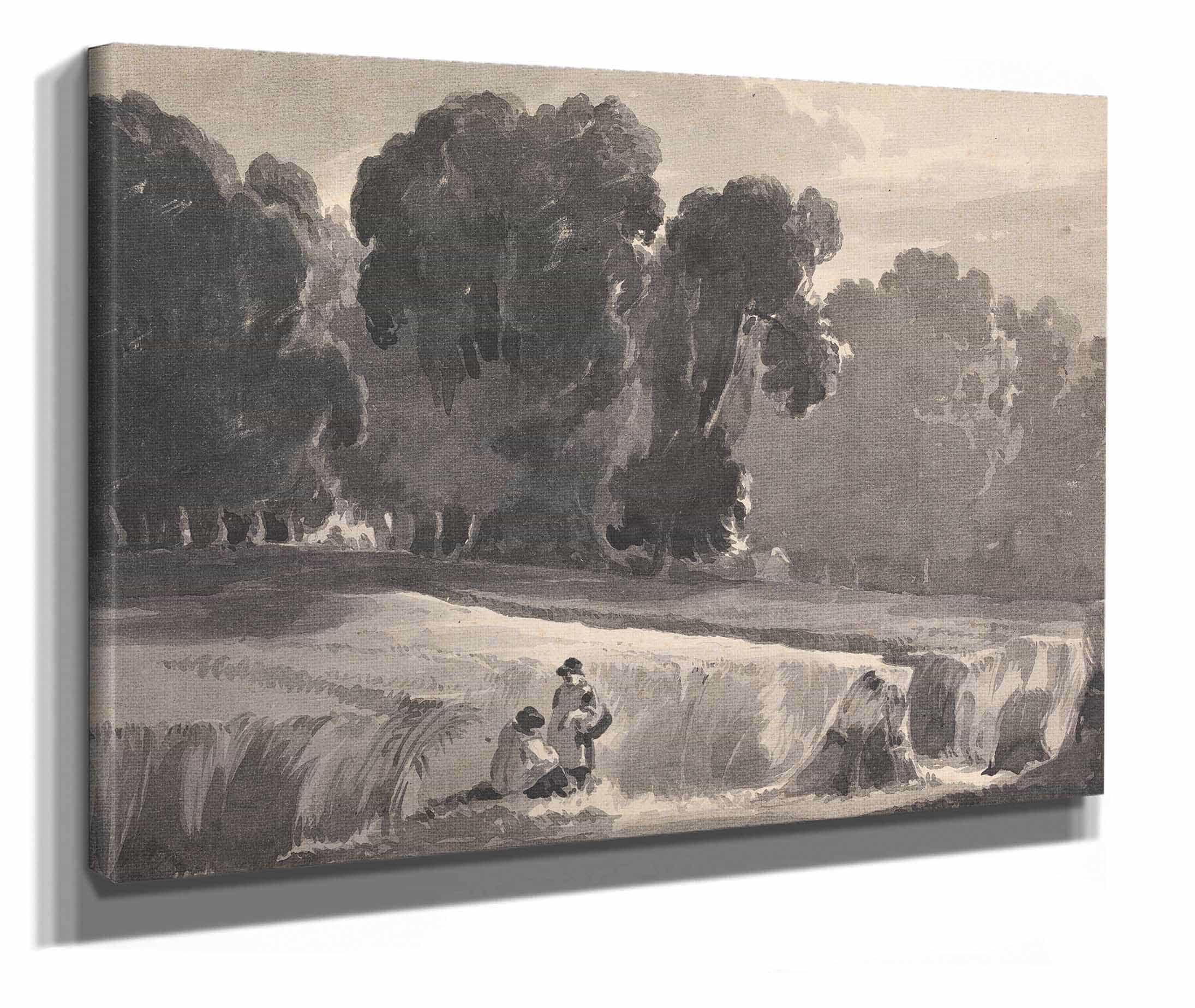 Landscape With Figures In Field by Thomas Sully - Image 2