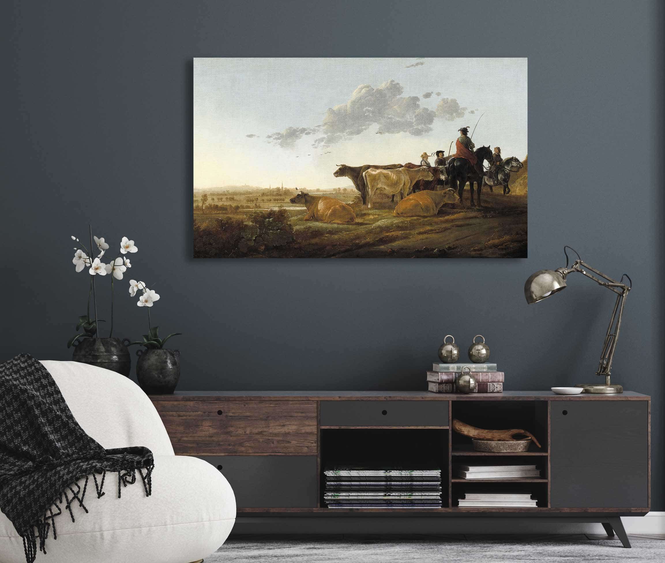 Landscape With Herdsmen Mid S By Aelbert Cuyp - Image 5