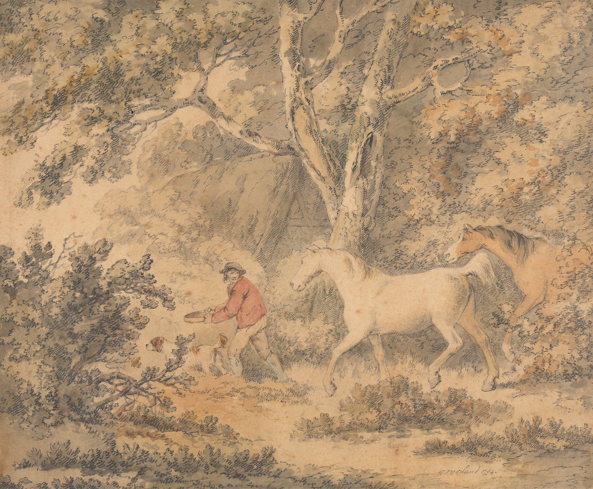 Landscape With Horses Farmer And Dog by George Morland - Image 2