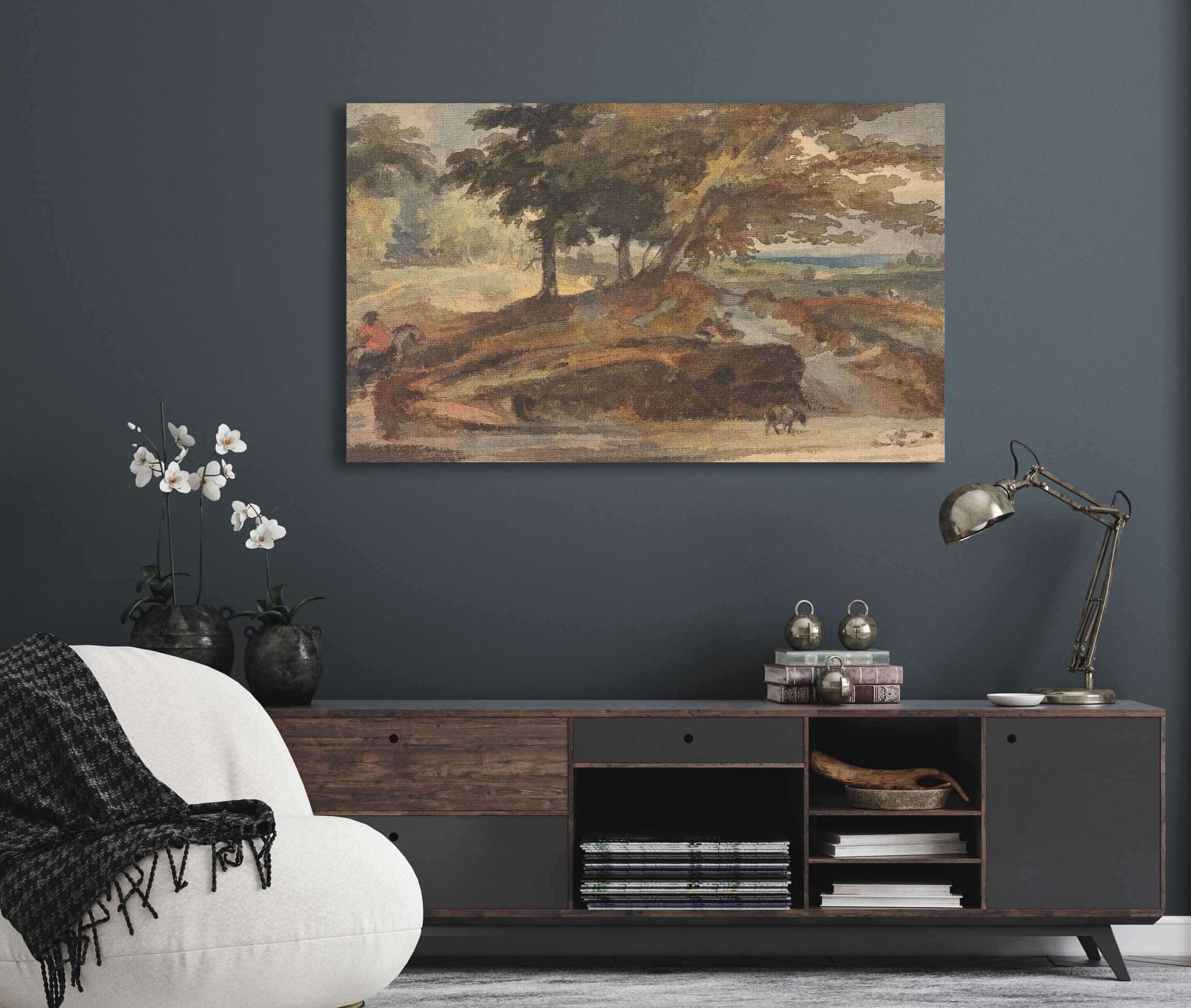 Landscape With Knoll With Trees Figure On Horseback by Thomas Sully - Image 5