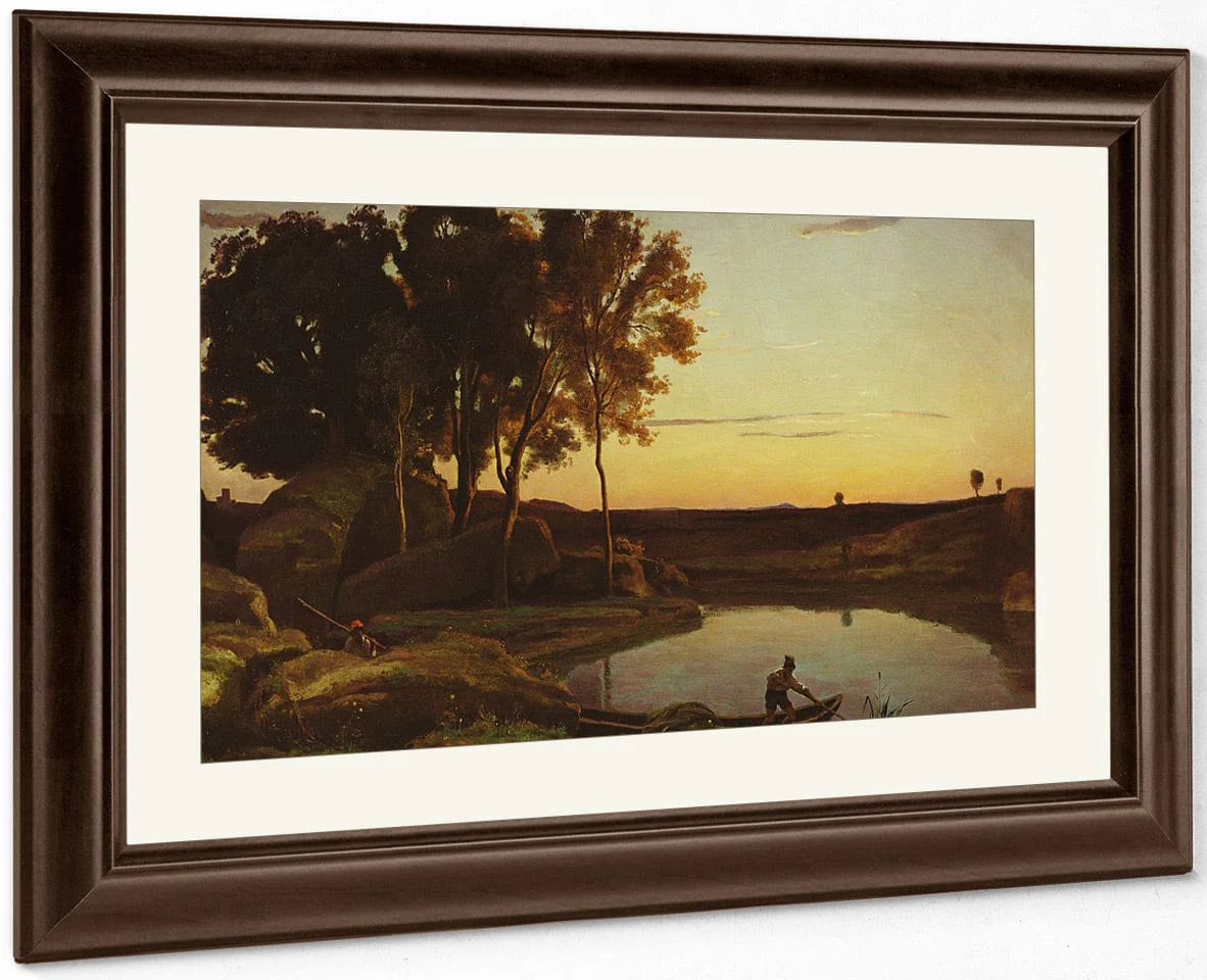 Landscape With Lake And Boatman By Jean Baptiste Camille Corot - Image 5