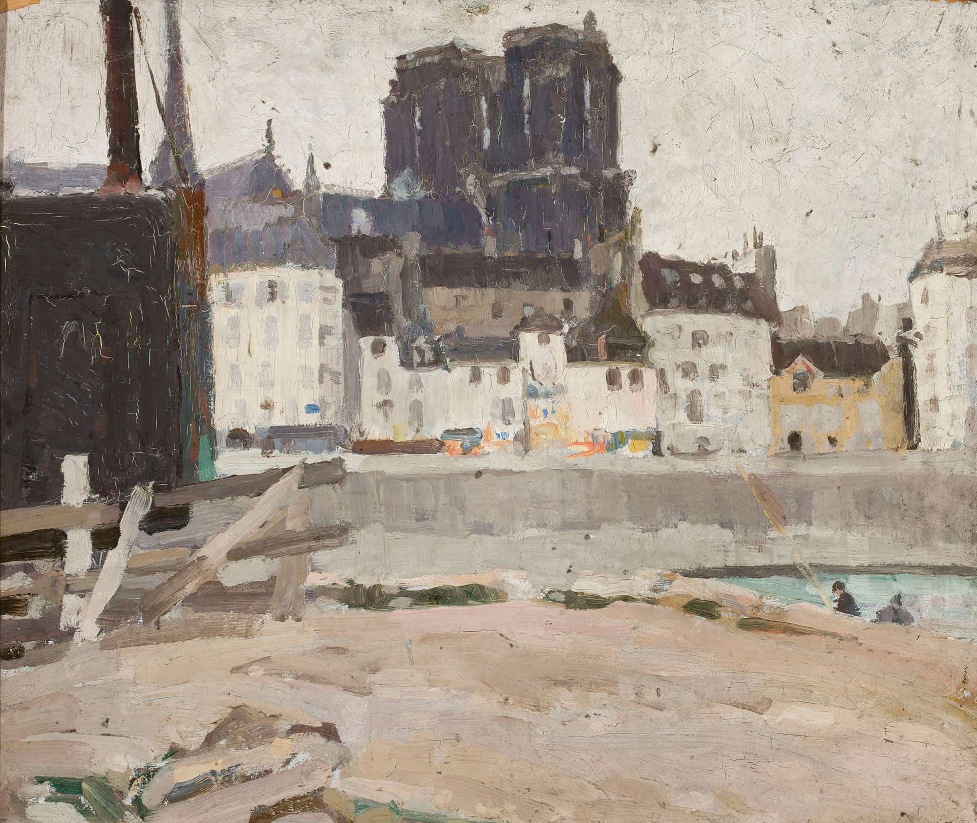 Landscape With Notre Dame Cathedral by Tadeusz Makowski