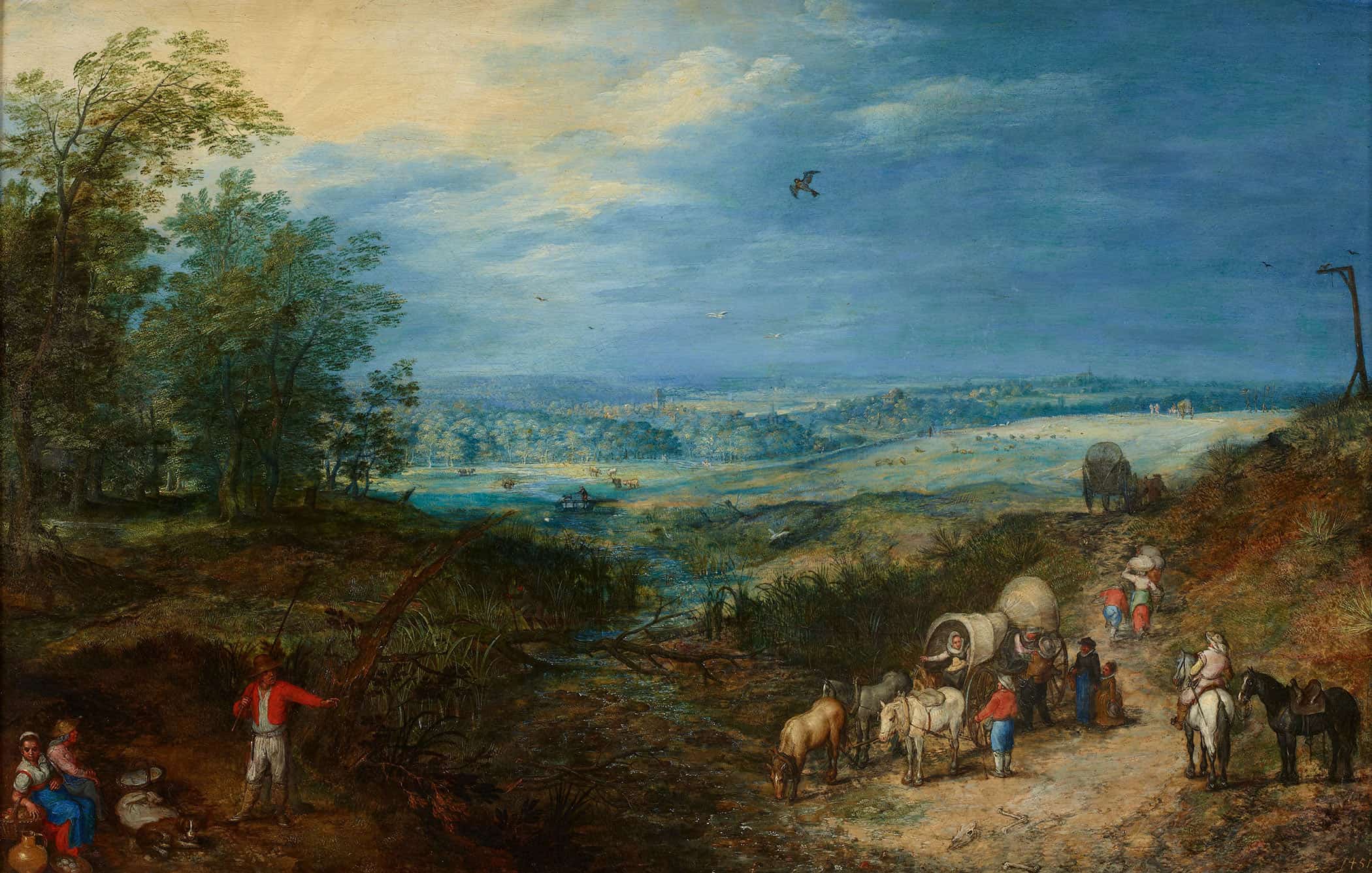 Landscape With Peasants by Jan Brueghel The Elder - Image 2
