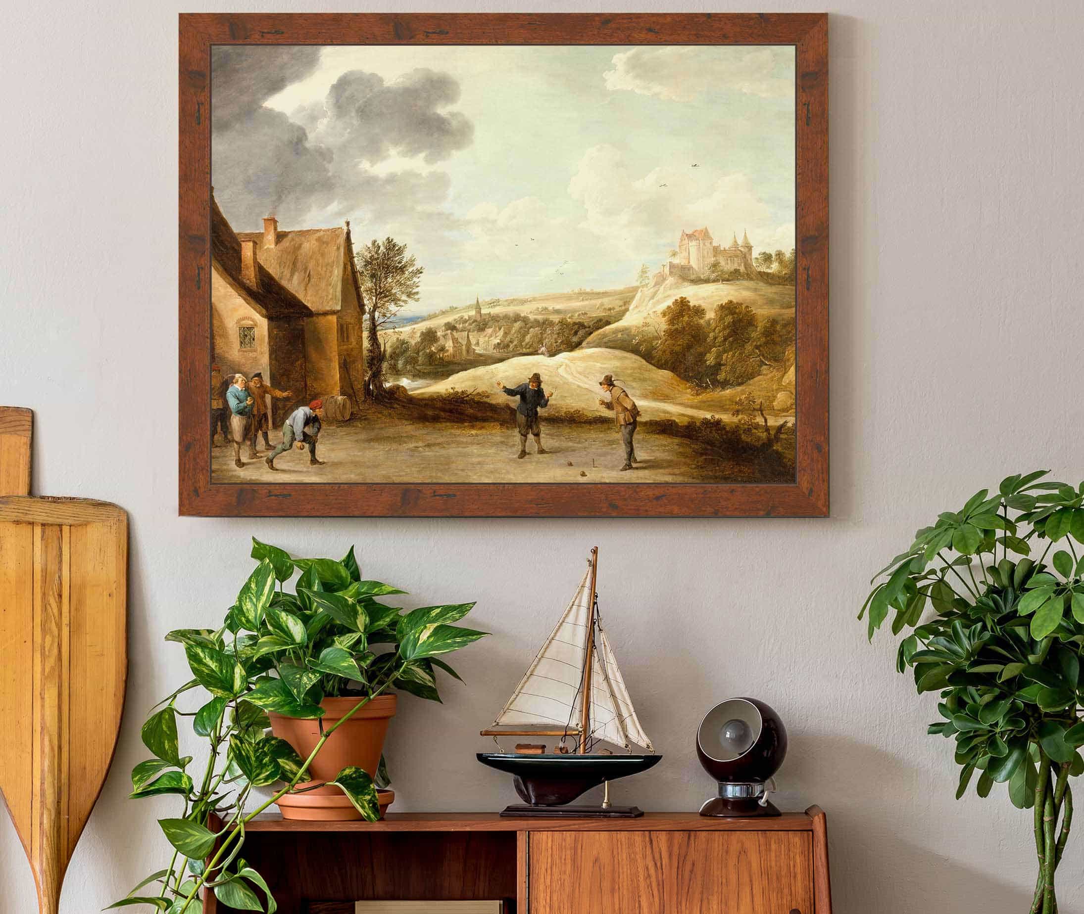Landscape With Peasants Playing Bowls Outside An Inn by David Teniers The Younger - Image 3