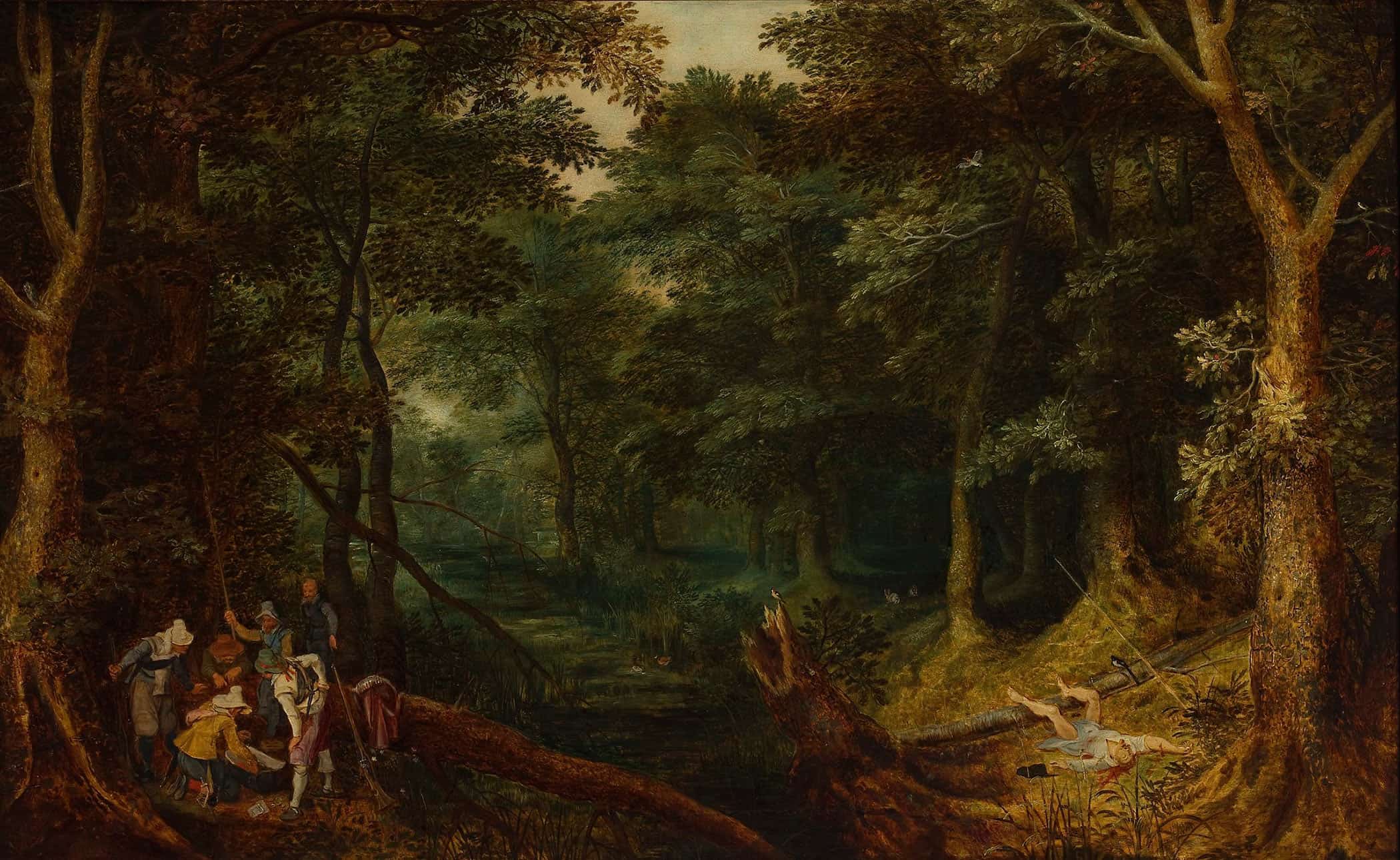 Landscape With Robbers Dividing The Loot by Jan Brueghel The Elder - Image 2