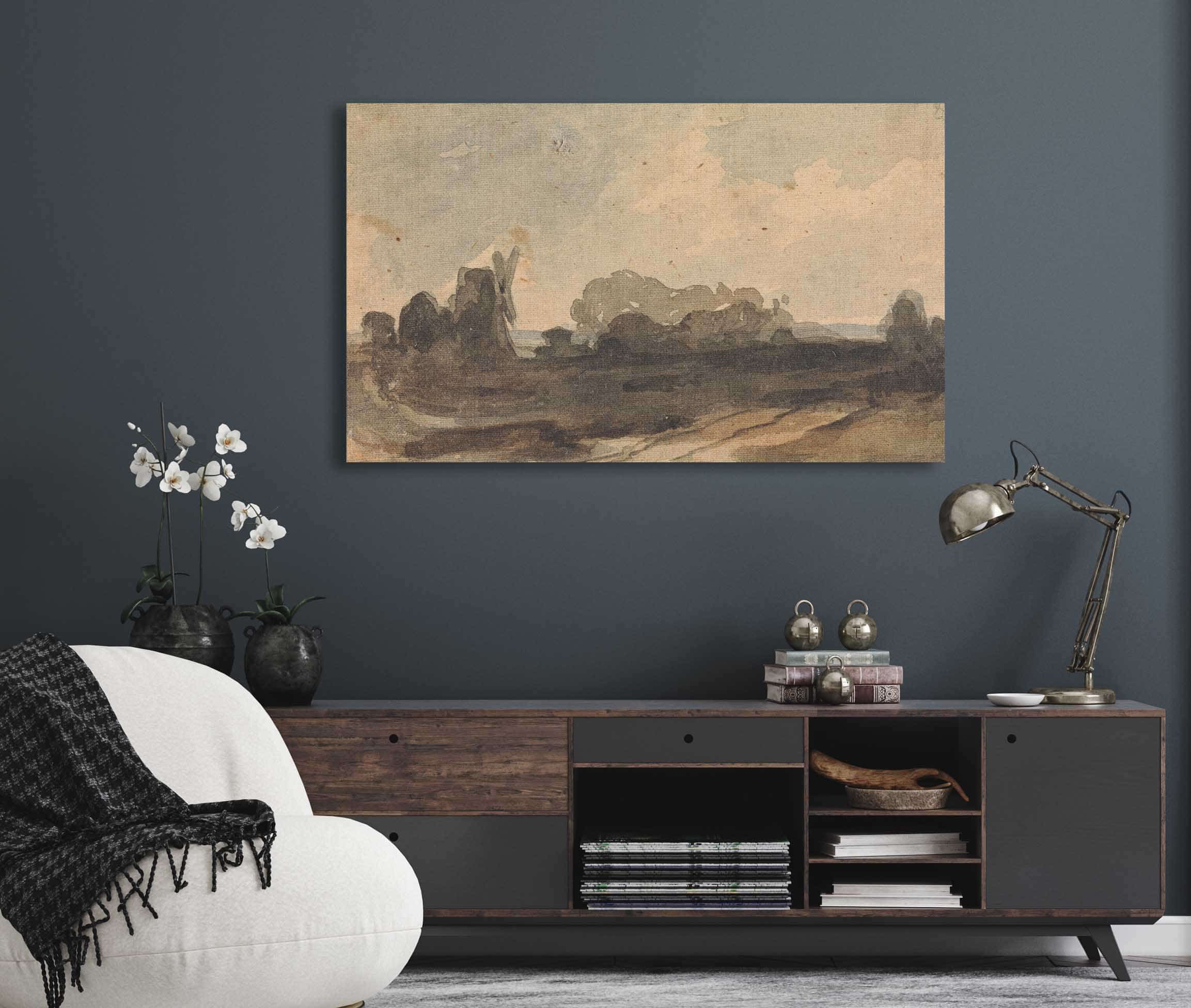 Landscape With Trees And Windmill by Thomas Sully - Image 5