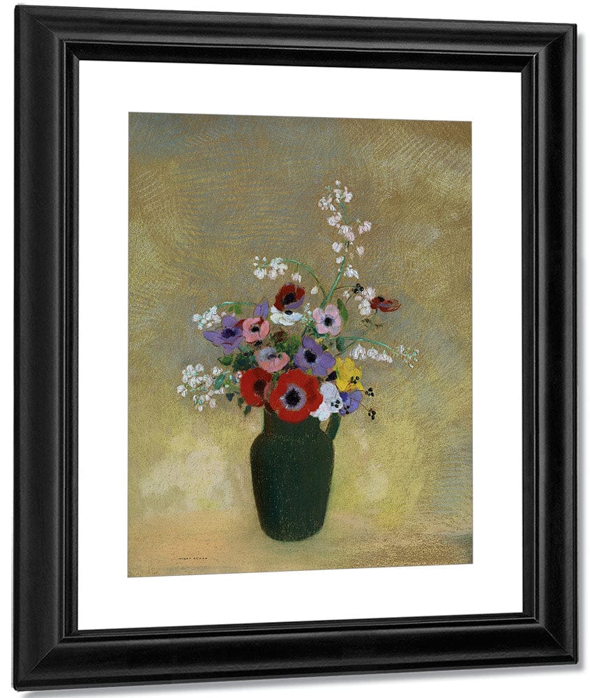 Large Green Vase With Mixed Flowers 1910 1912 Pastel 74 3X62 2Cm Museum Of Fine Arts Boston By Odilon Redon - Image 3