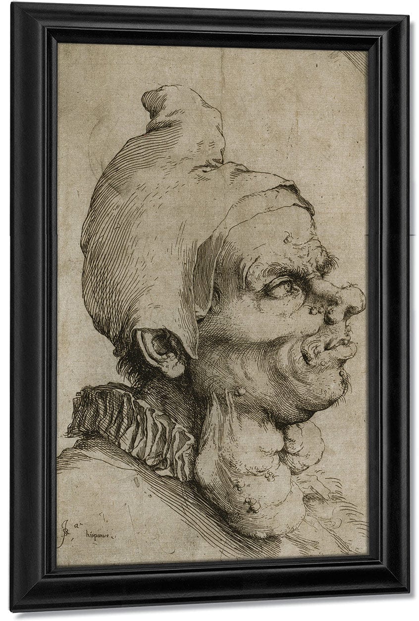 Large Grotesque Head By Jusepe De Ribera - Image 7