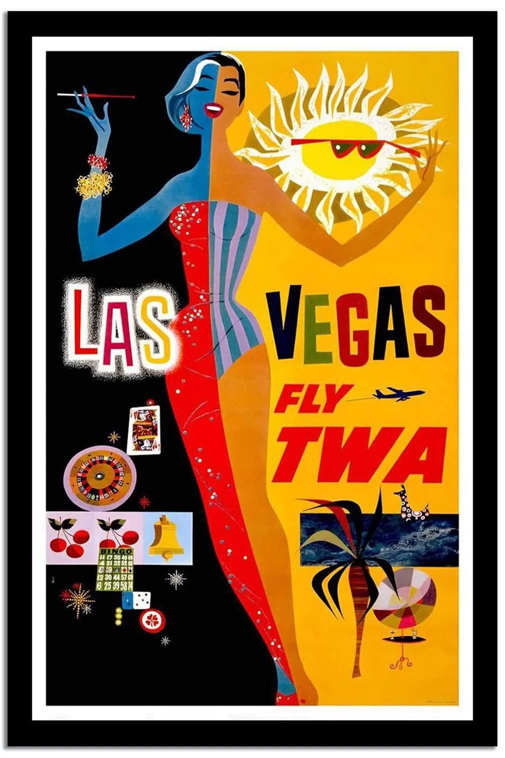 Las Vegas Fly Twa Vintage Poster - Image 2
