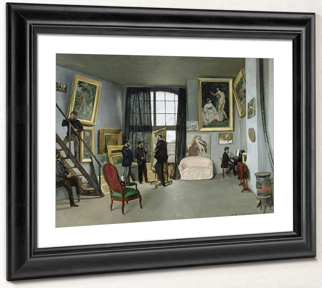 L'atelier De Bazille, 9 Rue De La Condamine A Paris Astruc Ou Monet, Manet, Bazille, Edmond Maitre Au Piano By Frederic Bazille - Image 2