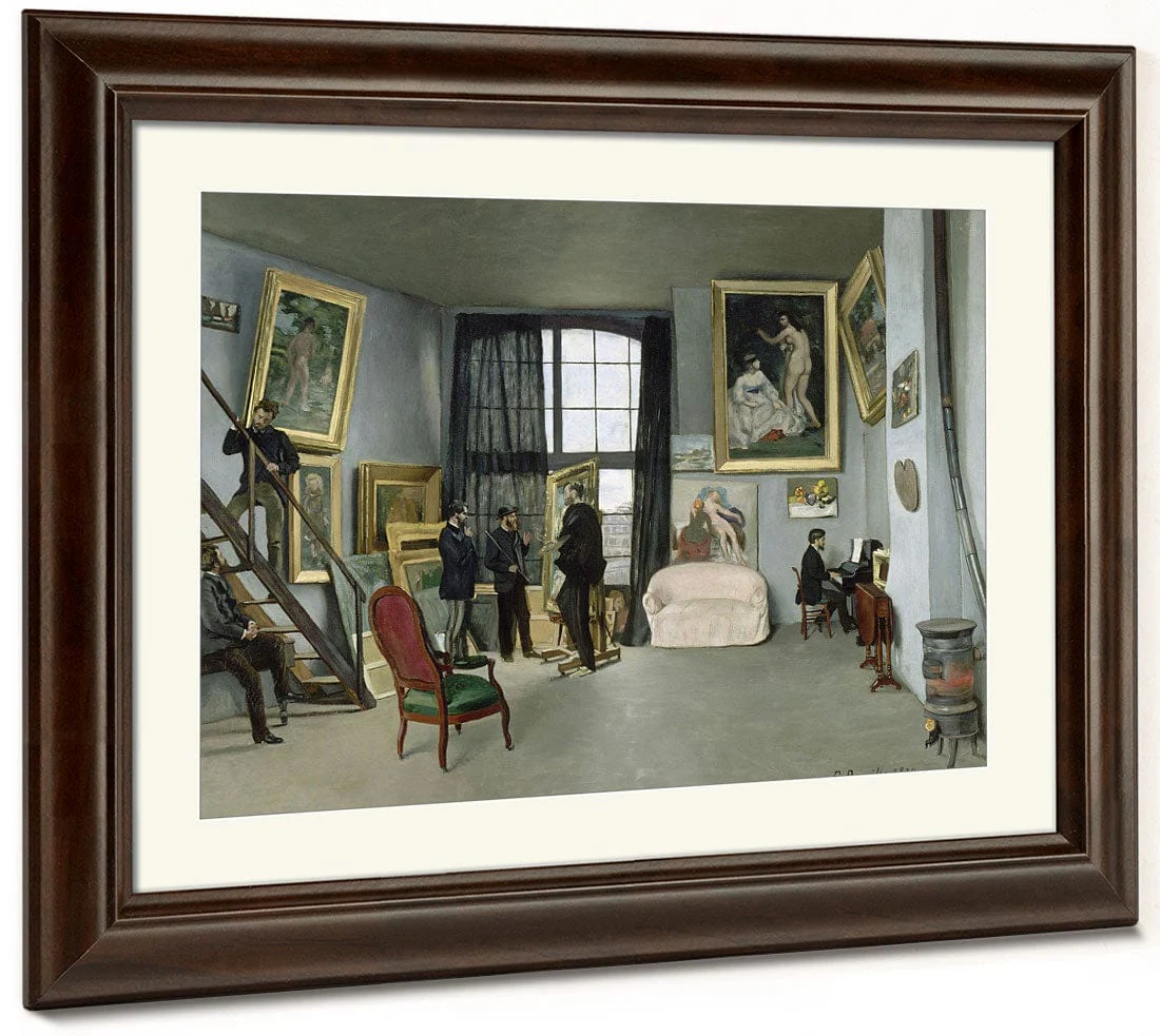 L'atelier De Bazille, 9 Rue De La Condamine A Paris Astruc Ou Monet, Manet, Bazille, Edmond Maitre Au Piano By Frederic Bazille - Image 3