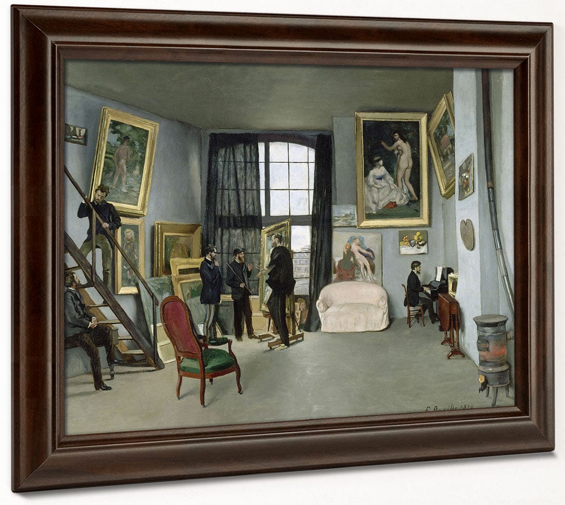 L'atelier De Bazille, 9 Rue De La Condamine A Paris Astruc Ou Monet, Manet, Bazille, Edmond Maitre Au Piano By Frederic Bazille - Image 4