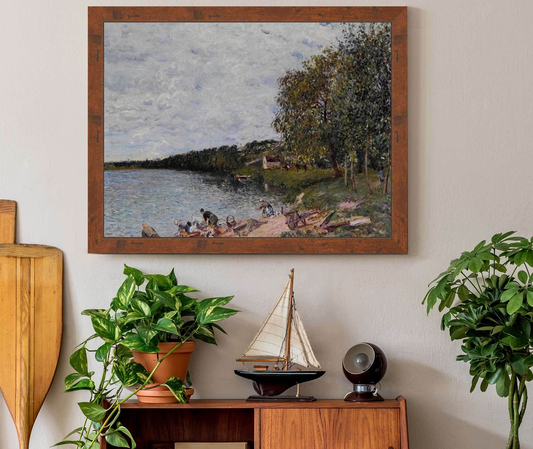 Lavandieres Pres De Champagne by Alfred Sisley - Image 3