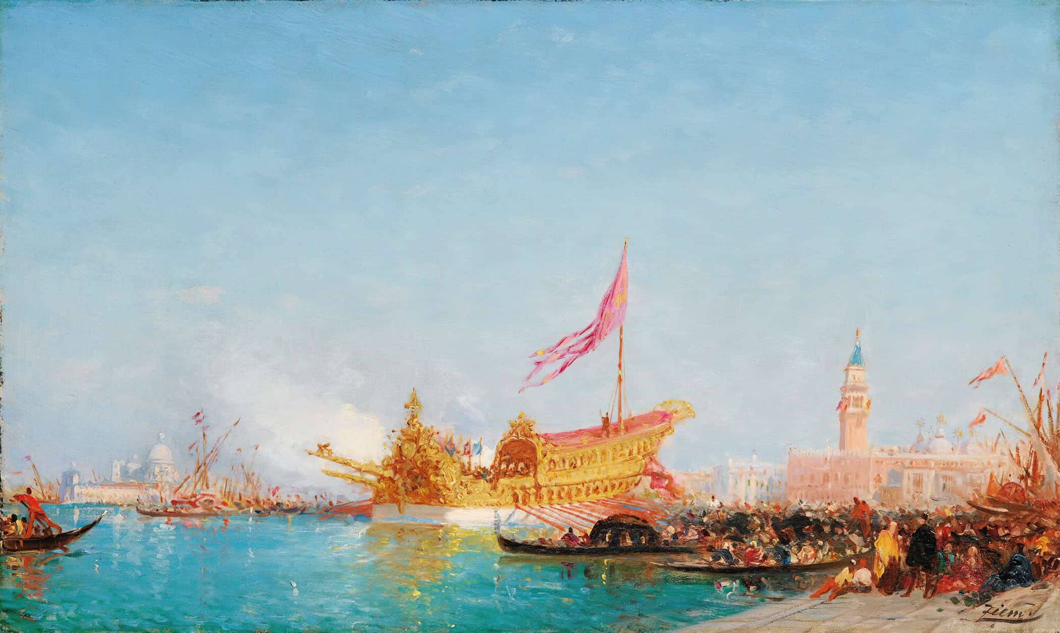 Le Bucentaure Vu Du Quai Des Esclavons Venise by Felix Ziem - Image 2