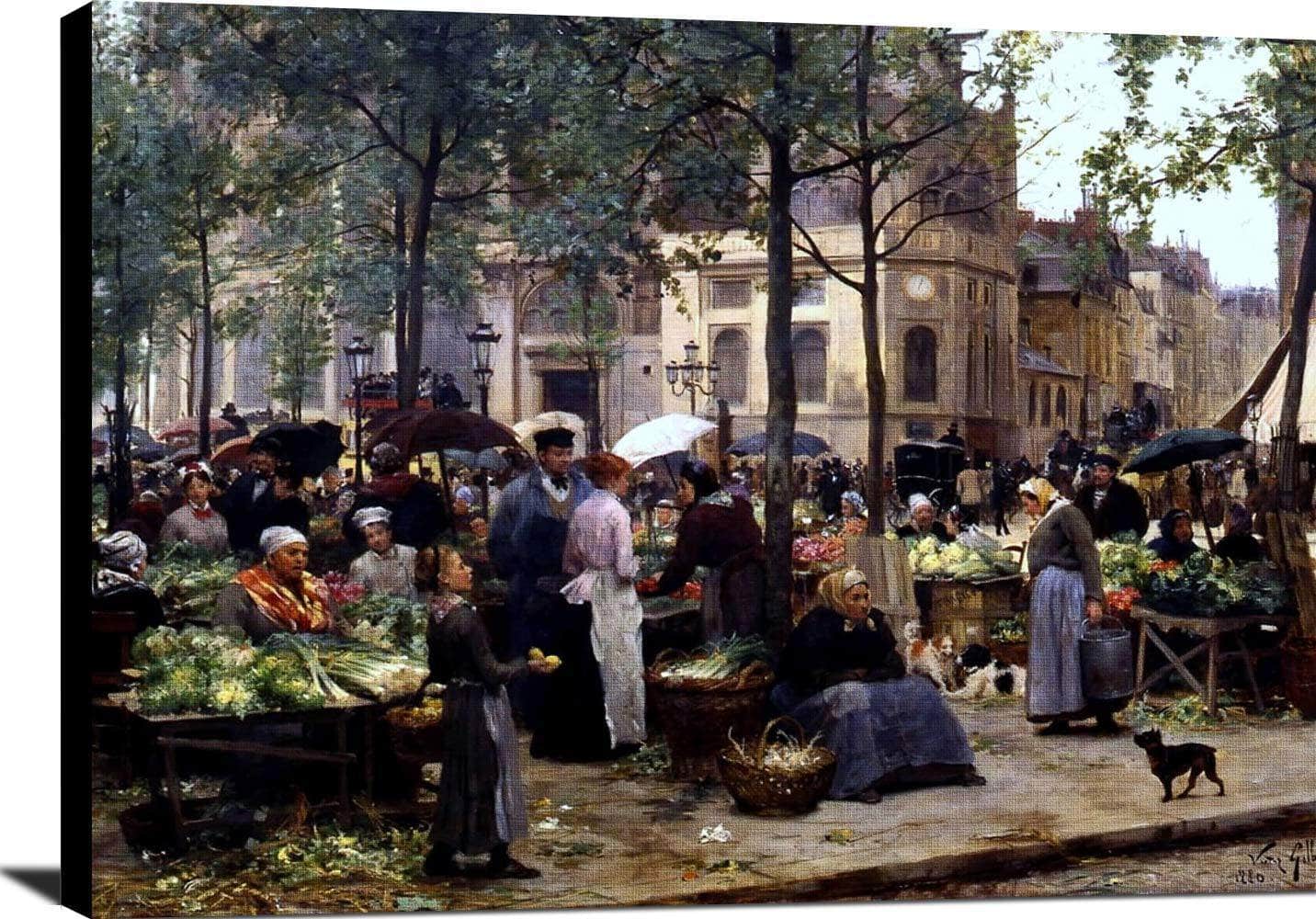 Le Carreau Des Halles Painting Victor Gabriel Gilbert Canvas Art - Image 2