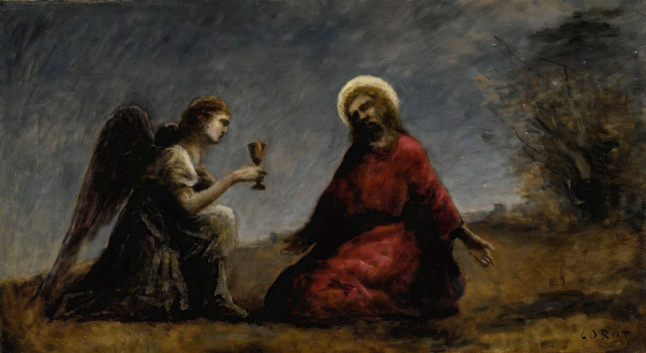 Le Christ Au Jardin Des Oliviers by Jean Baptiste Camille Corot - Image 2