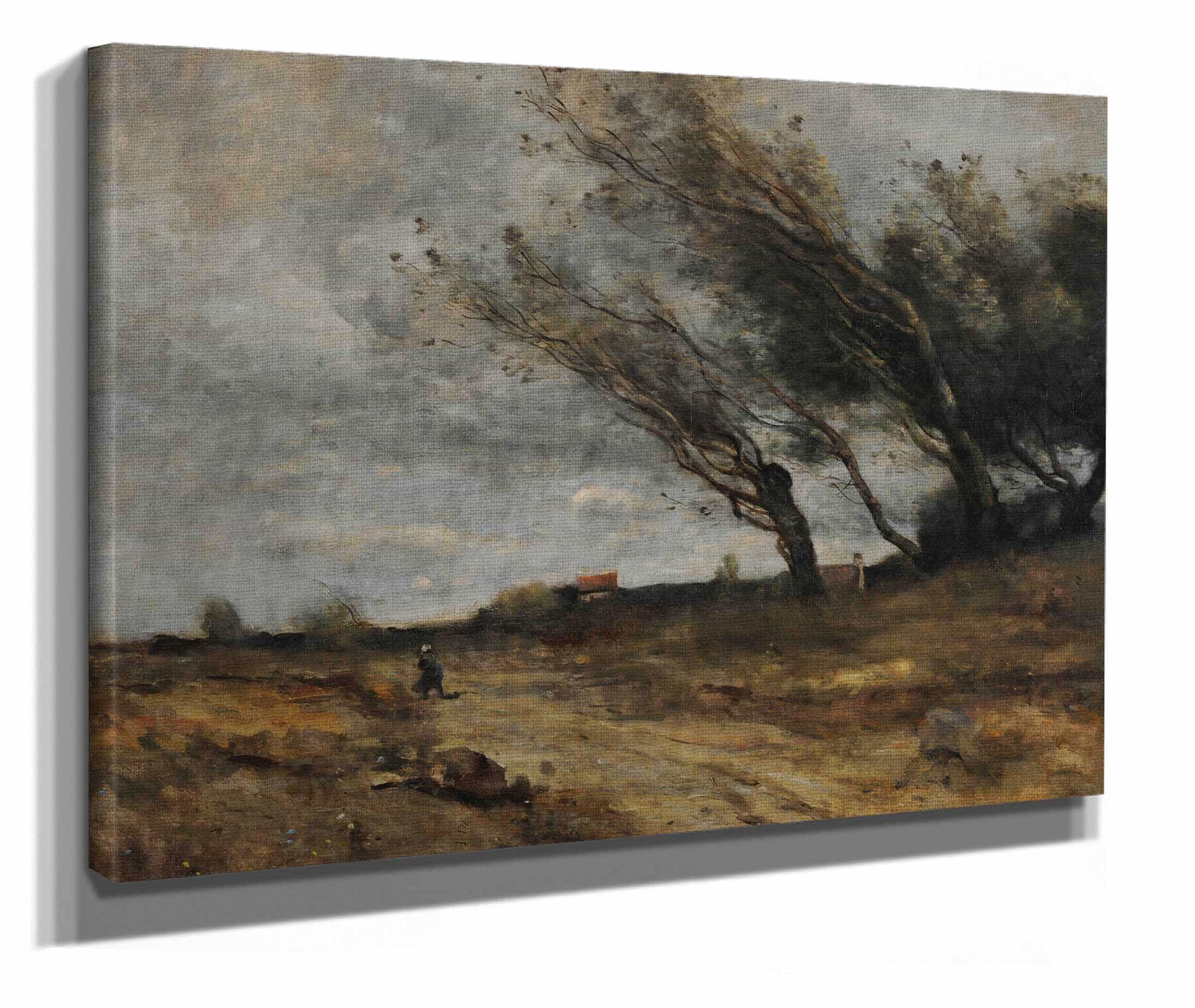 Le Coup De Vent by Jean Baptiste Camille Corot - Image 2