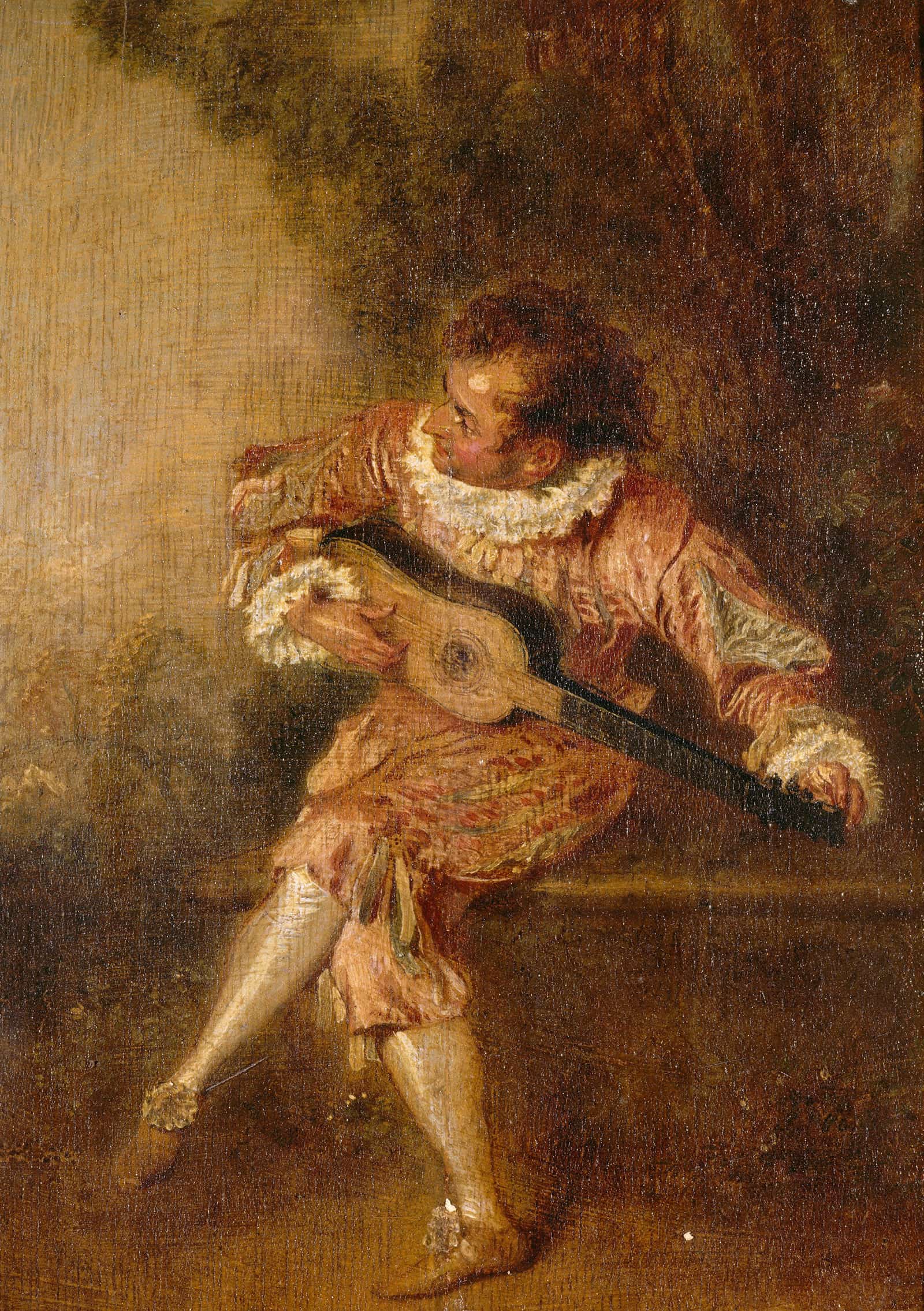 Le Donneur De Serenades Mezetin by Jean Antoine Watteau