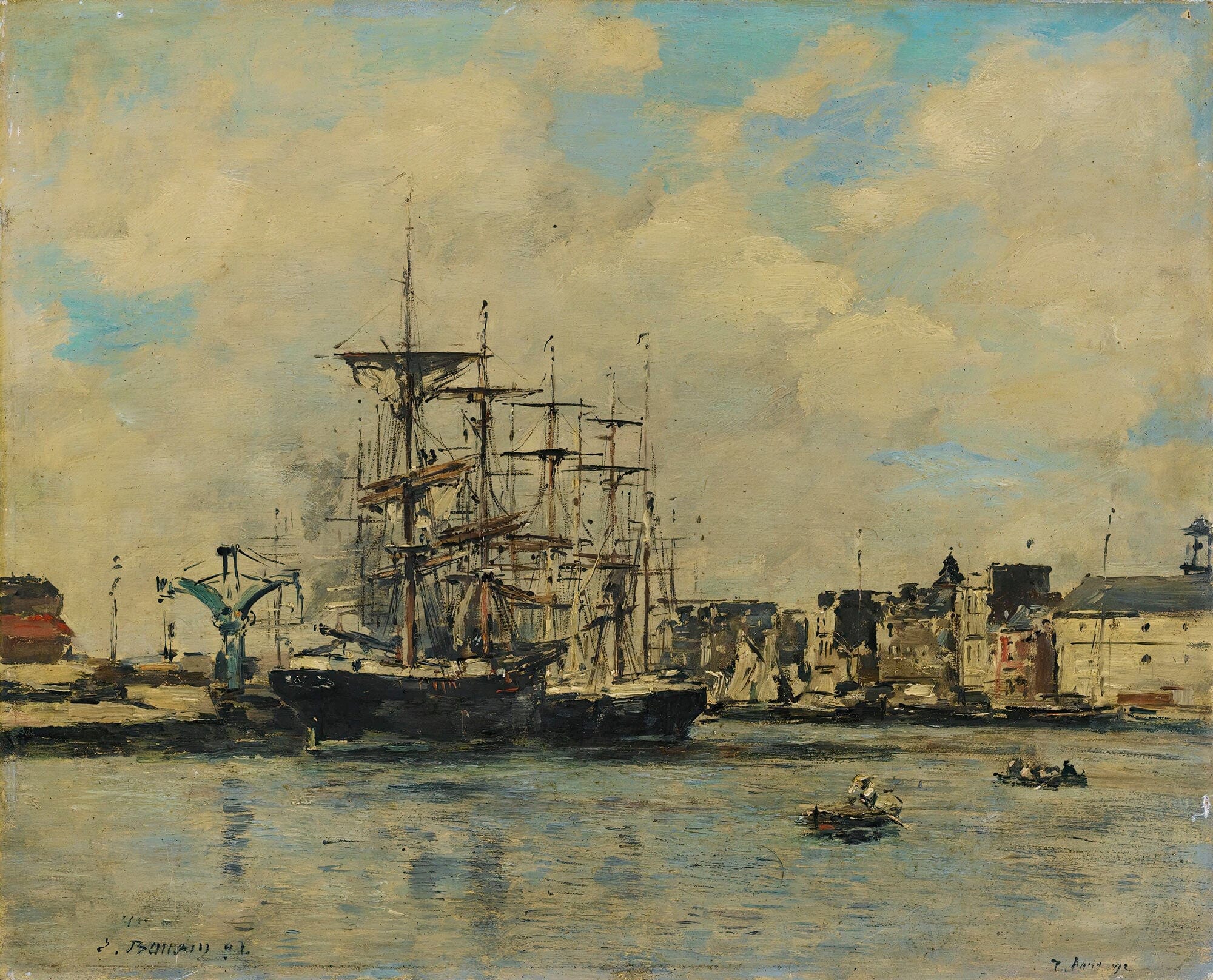 Le Havre Bassin De La Barre by Eugene Boudin - Image 2