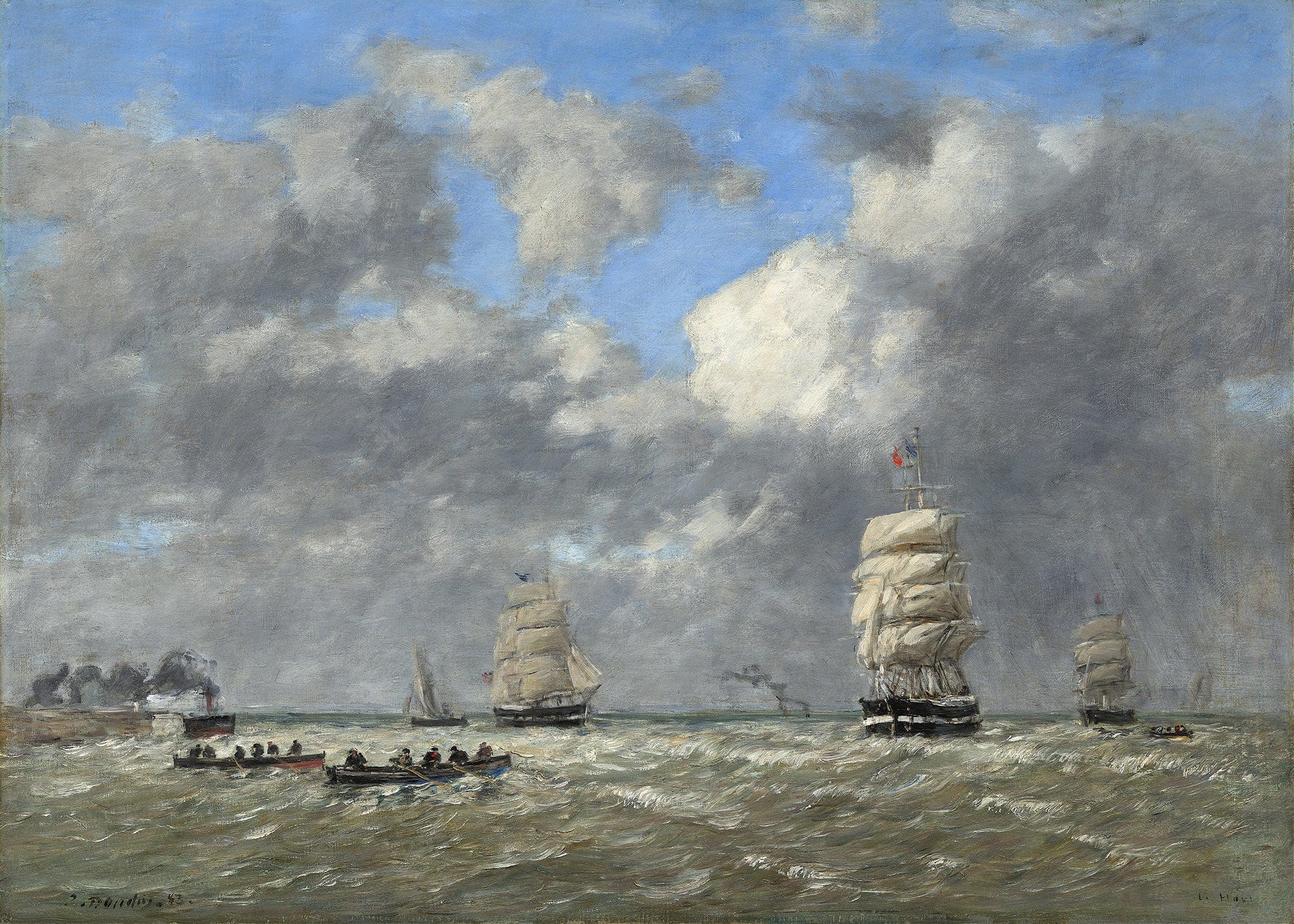 Le Havre by Eugene Boudin - Image 2